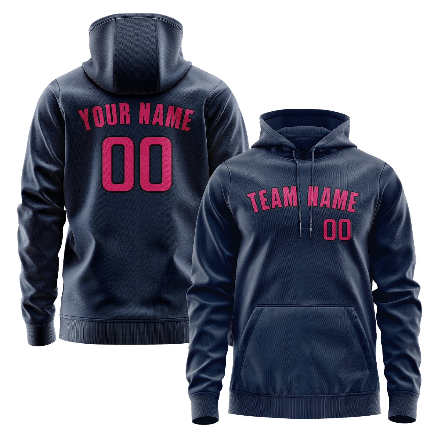 Maßgeschneidertes Marineblau Rosarot Hoodie
