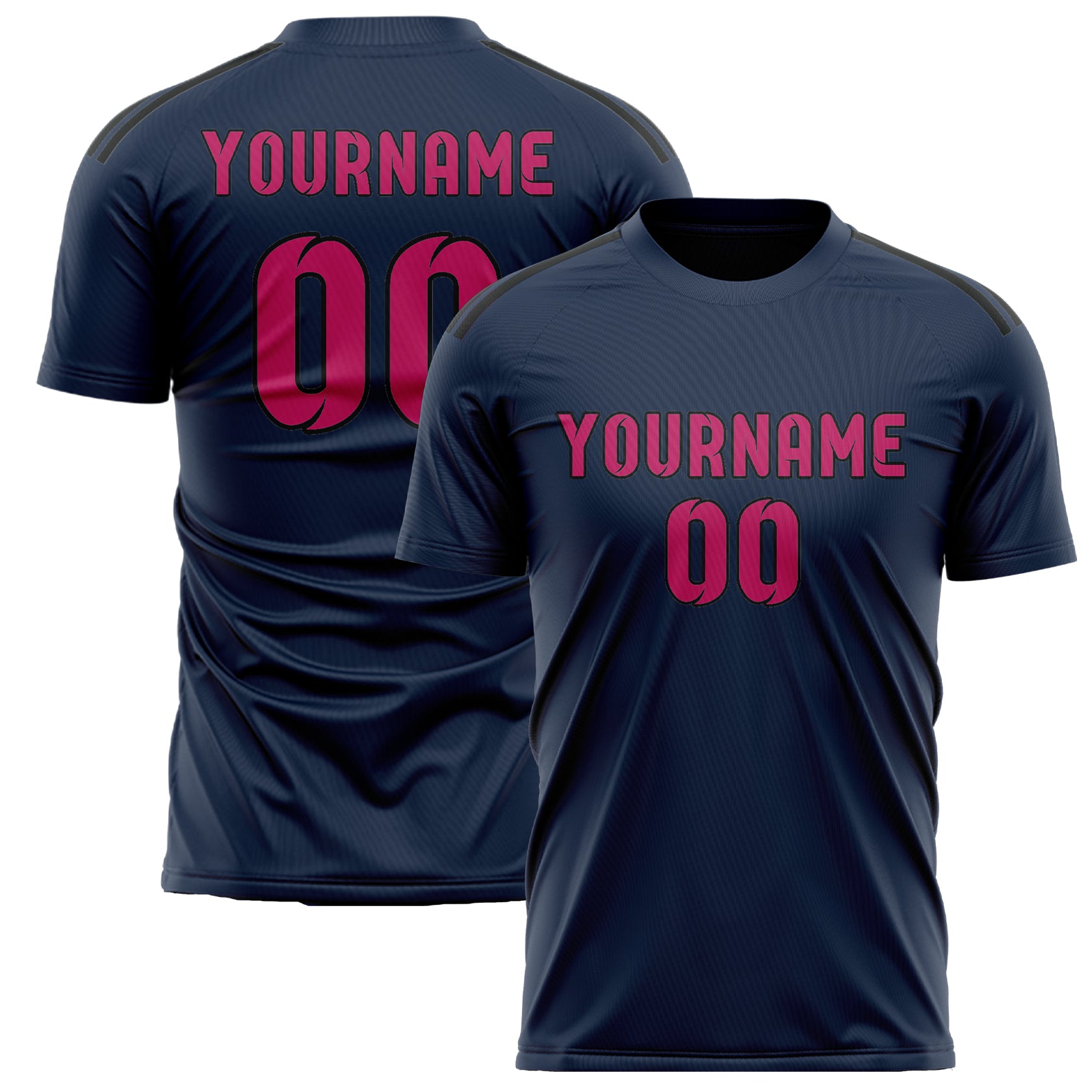 Benutzerdefiniertes Professionelles Marineblau Rosarot Fußballtrikot
