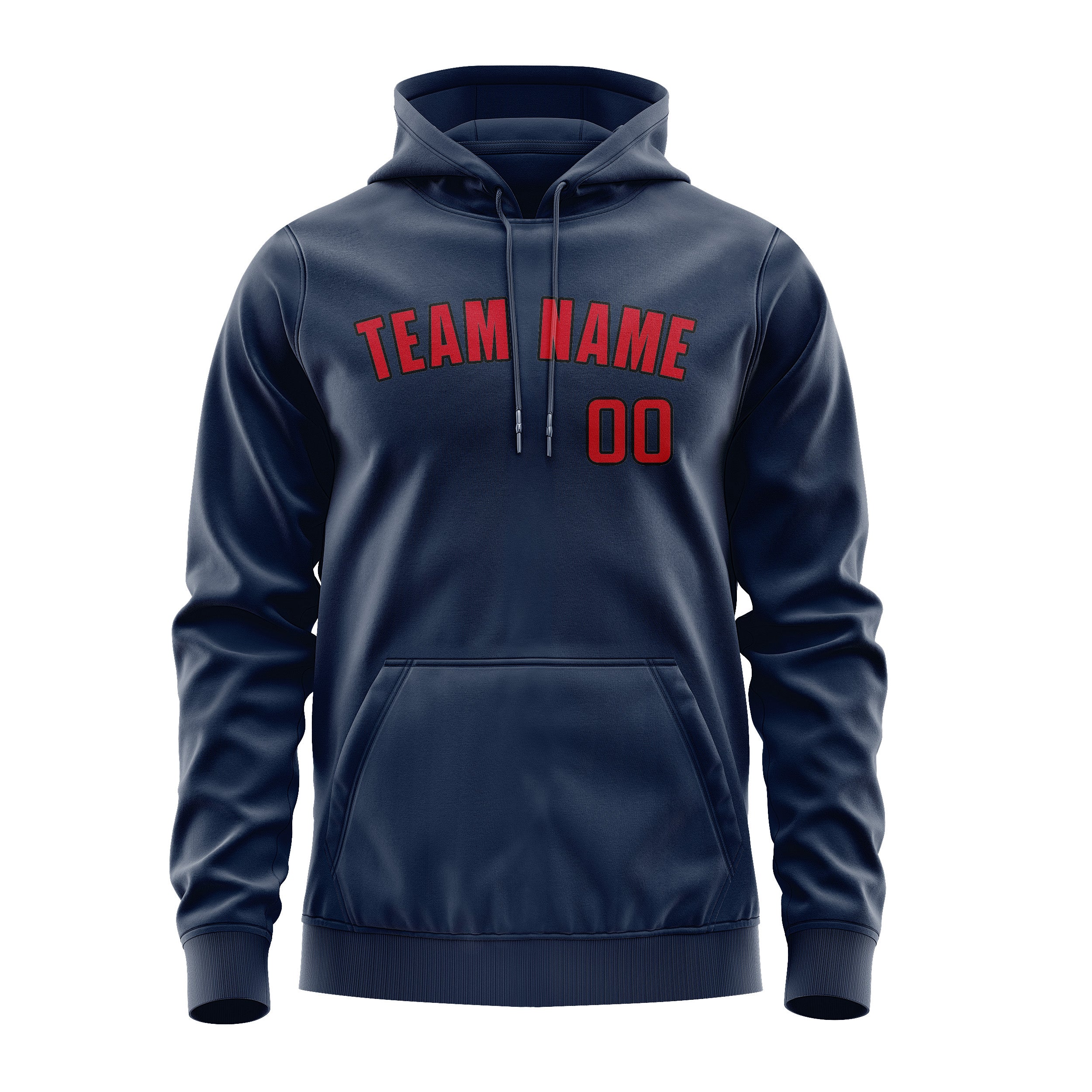 Maßgeschneidertes Marineblau Rot Hoodie