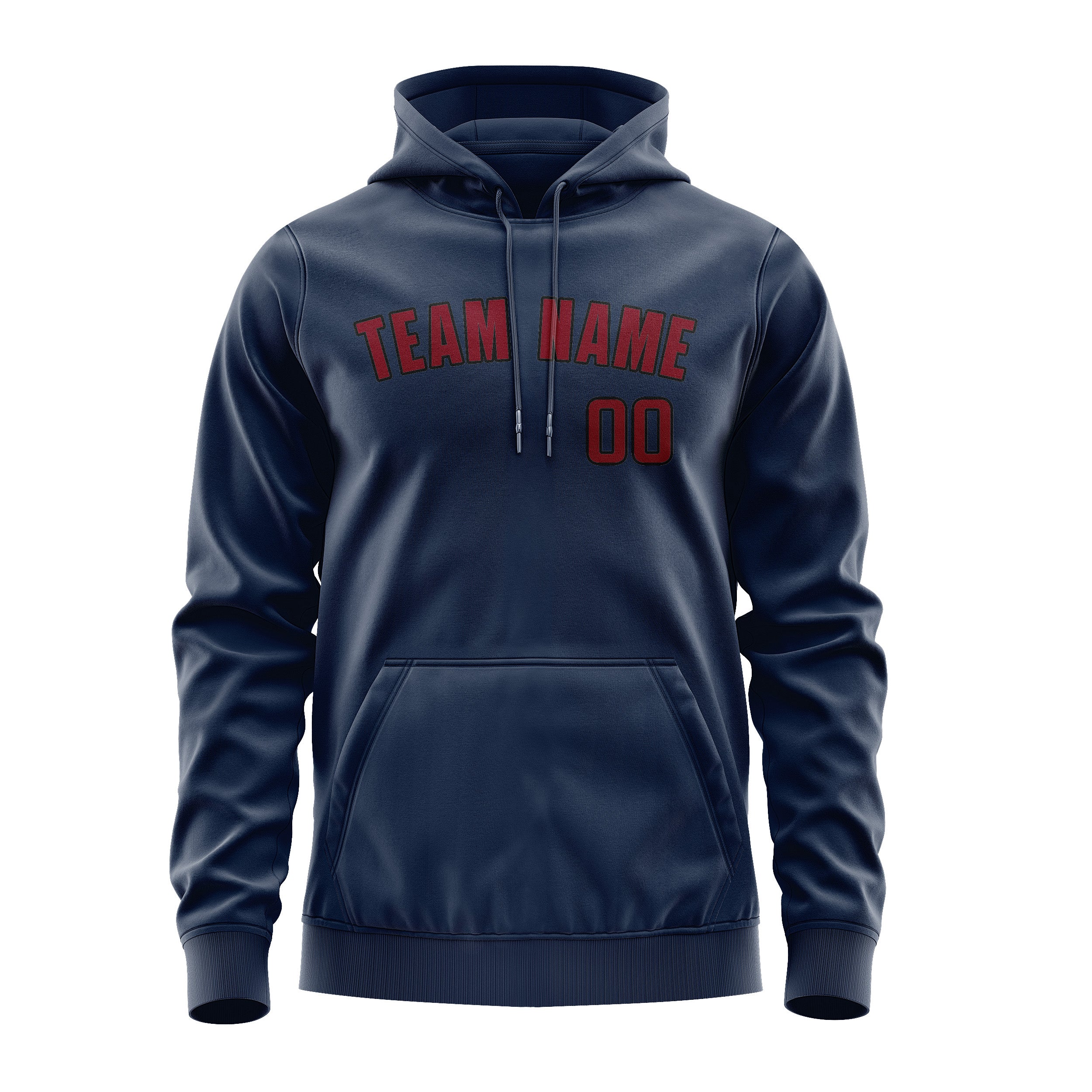 Maßgeschneidertes Marineblau Karmesinrot Hoodie