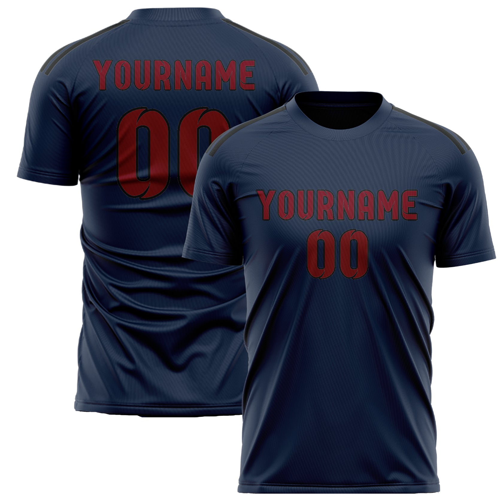 Benutzerdefiniertes Professionelles Marineblau Karmesinrot Fußballtrikot