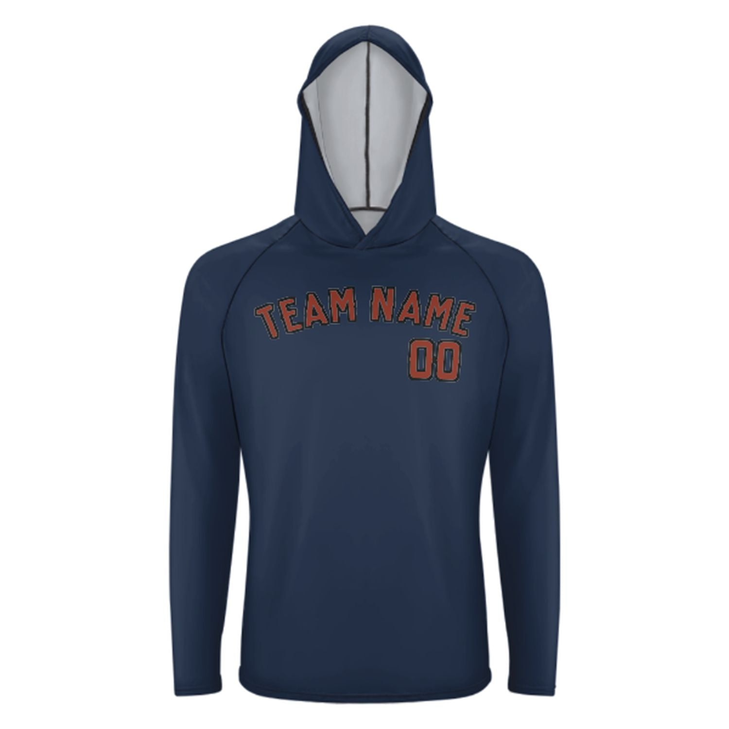 Maßgeschneidertes Marineblau Korallenrot UV-Hoodie