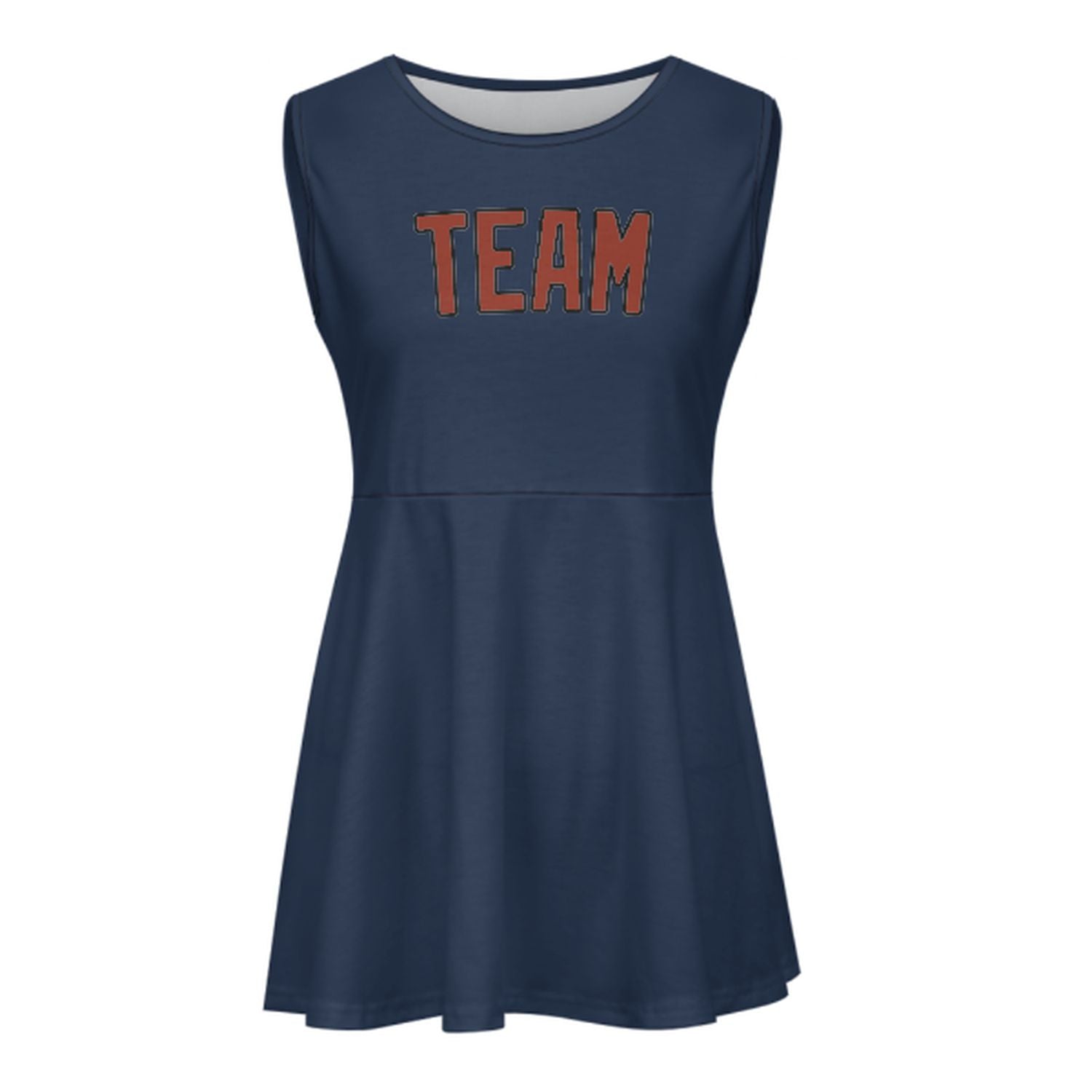 Maßgeschneidertes Marineblau Korallenrot Cheerleader-Kleid