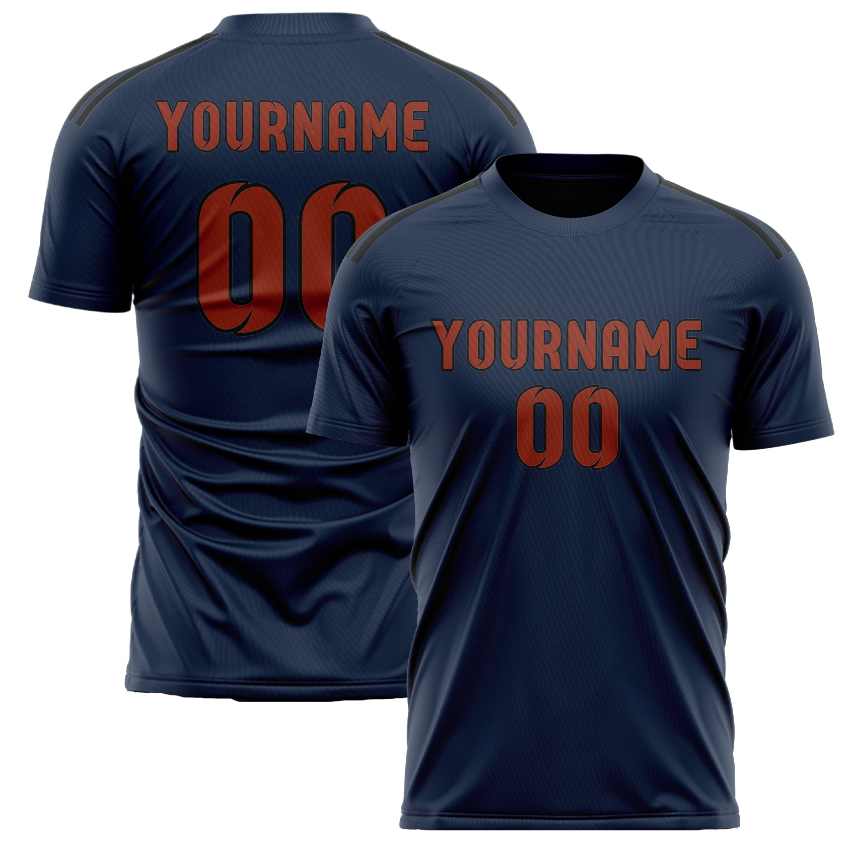 Benutzerdefiniertes Professionelles Marineblau Korallenrot Fußballtrikot