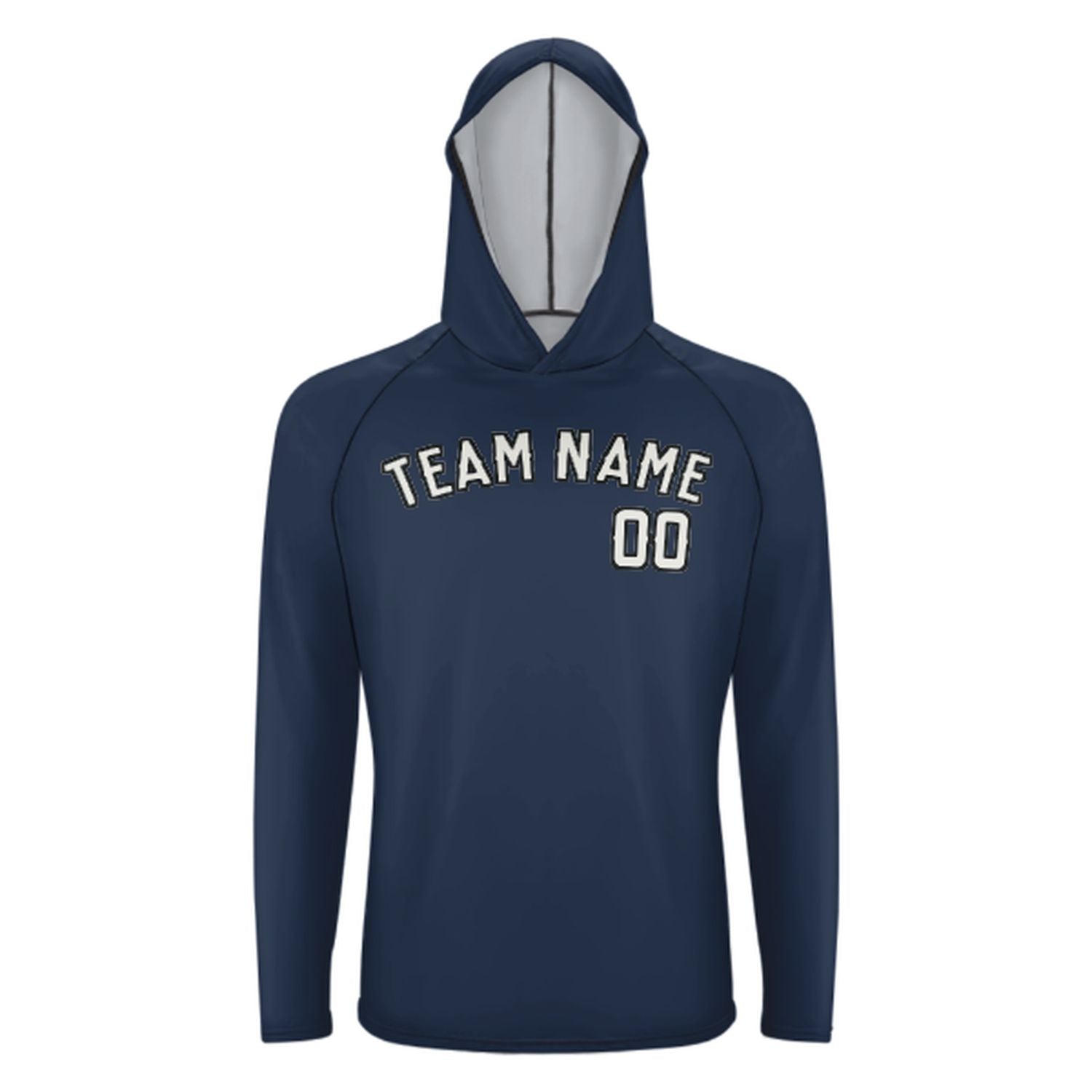 Maßgeschneidertes Marineblau Weiß UV-Hoodie
