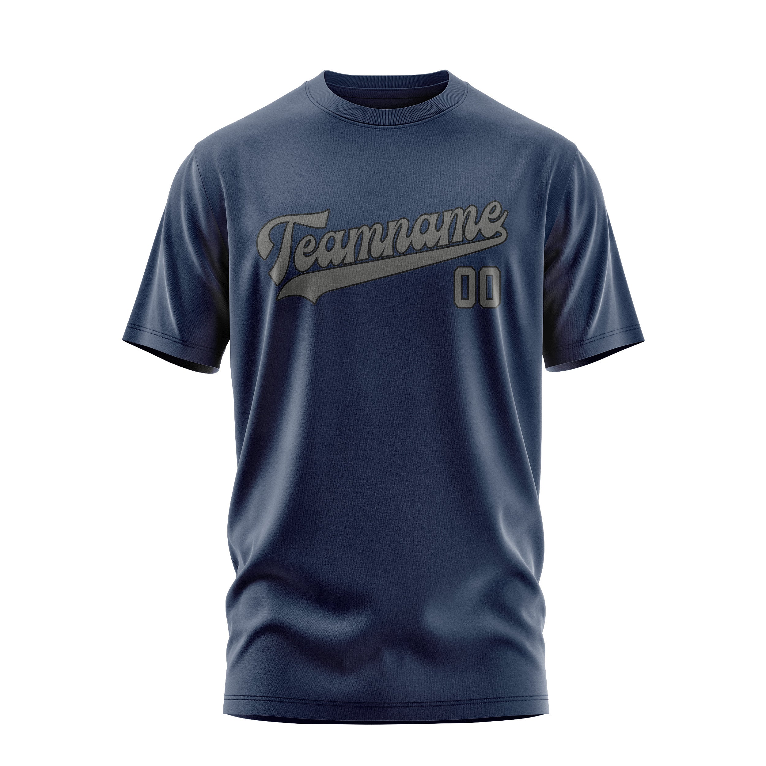 Maßgeschneidertes Marineblau Dunkelgrau T-Shirt