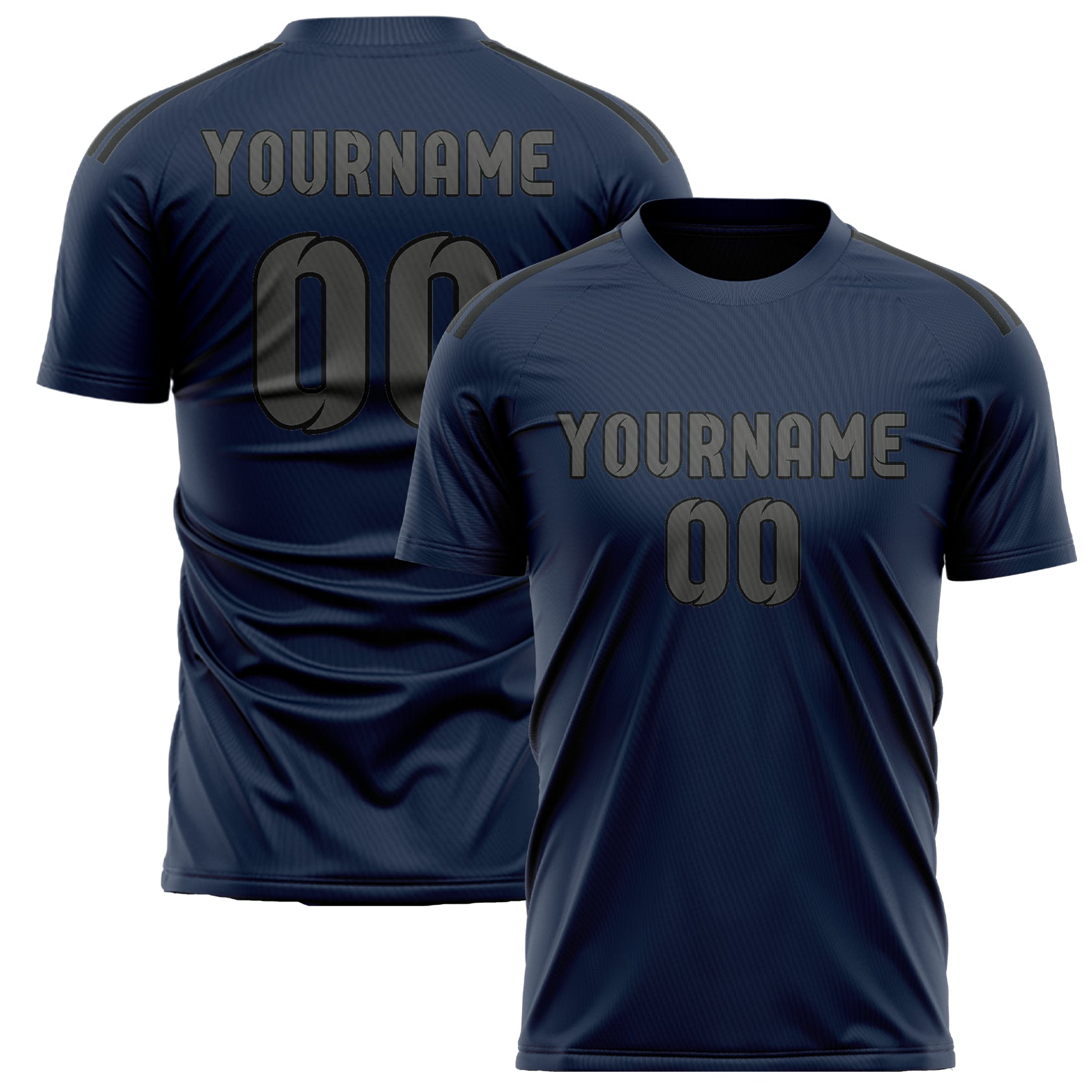 Benutzerdefiniertes Professionelles Marineblau Dunkelgrau Fußballtrikot