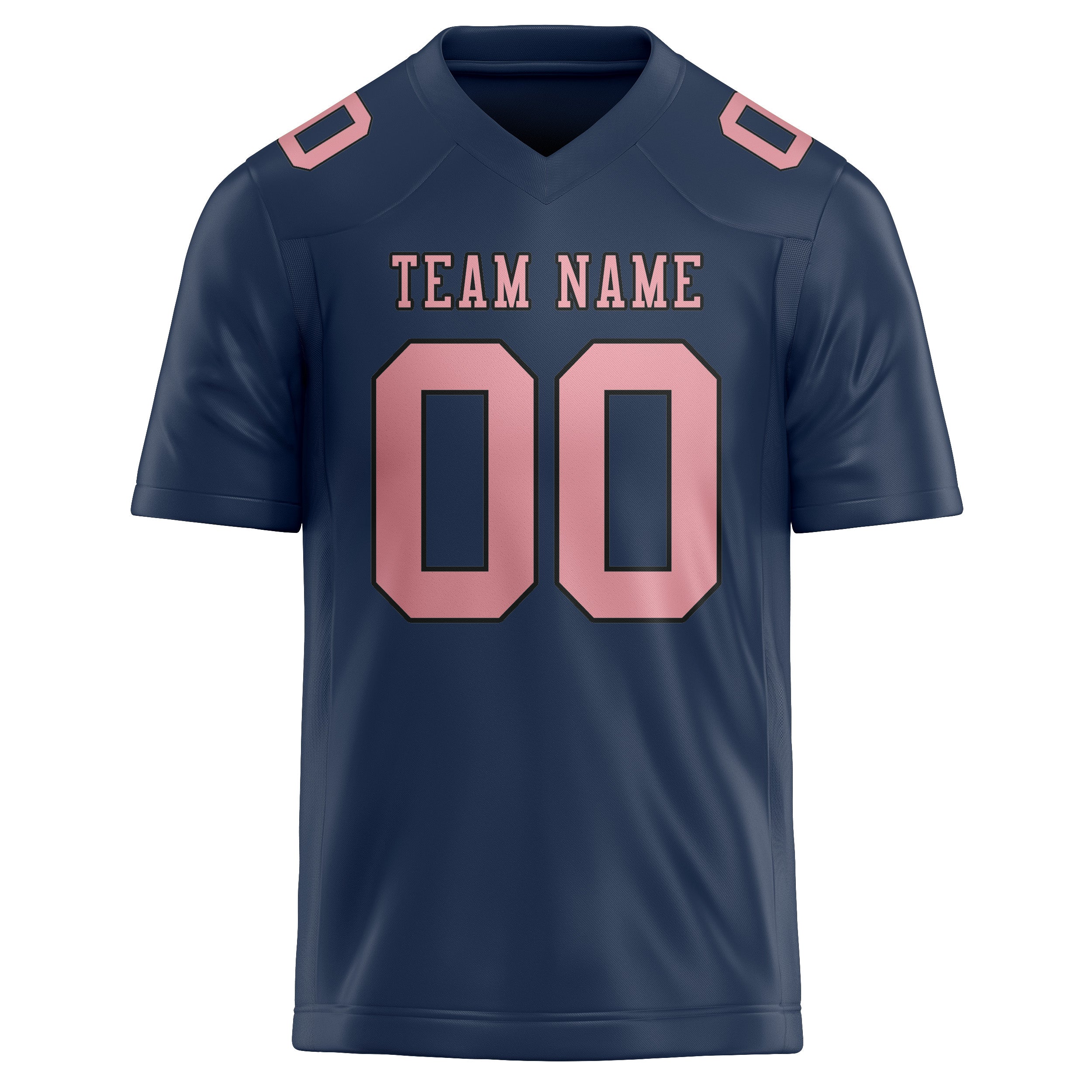 Maßgeschneidertes Professionelles Marineblau Rosa Rugbytrikot