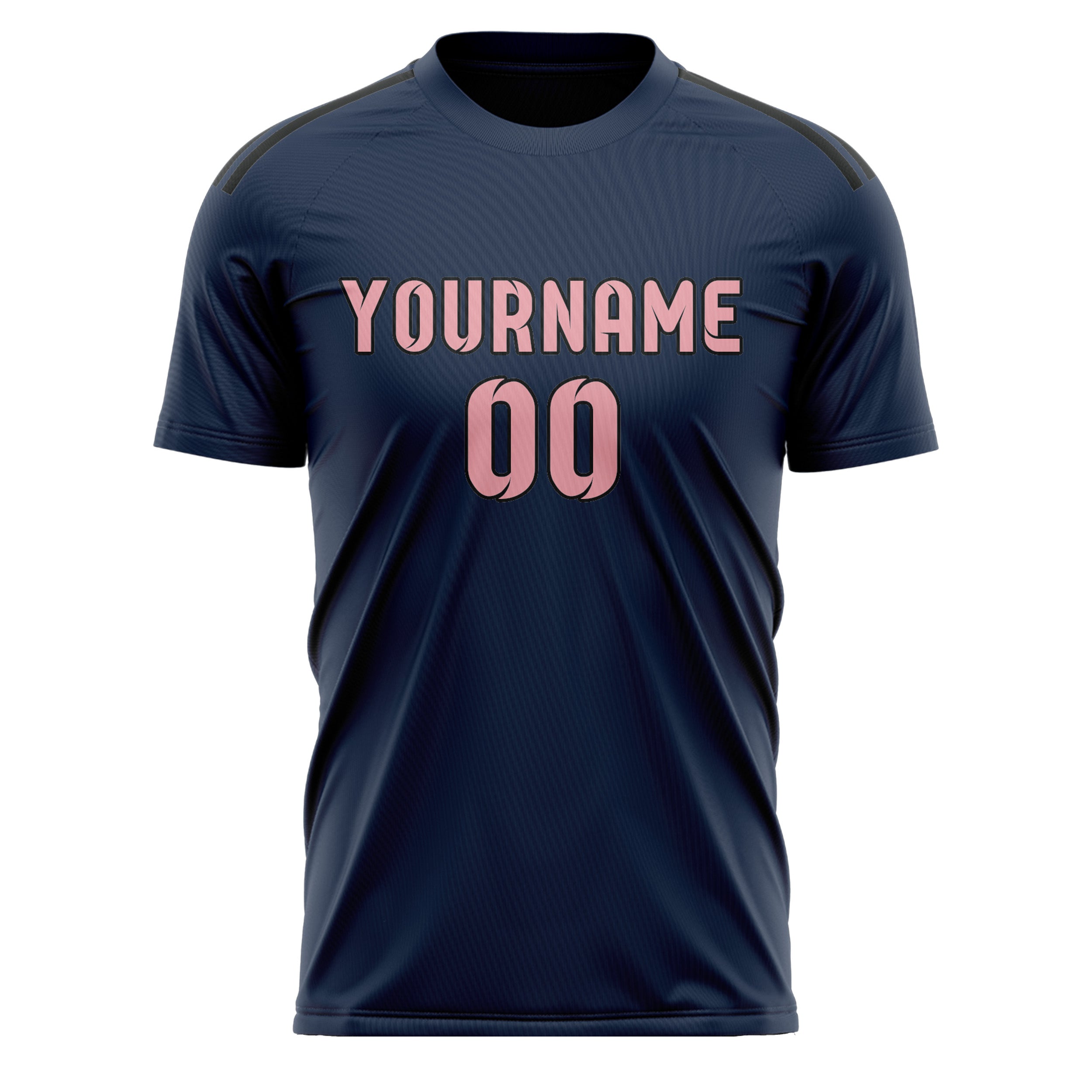 Benutzerdefiniertes Professionelles Marineblau Rosa Fußballtrikot