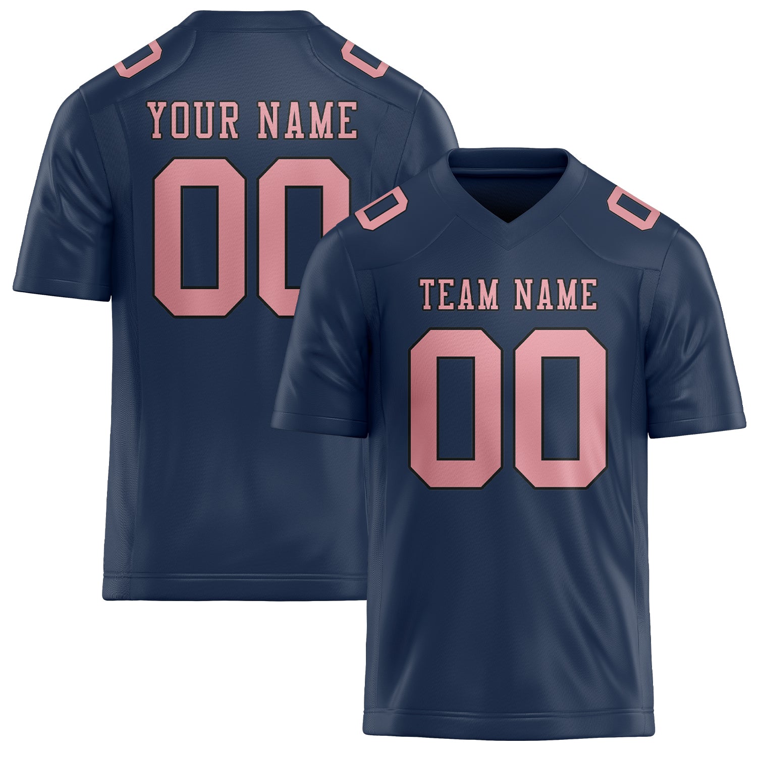 Maßgeschneidertes Professionelles Marineblau Rosa Rugbytrikot