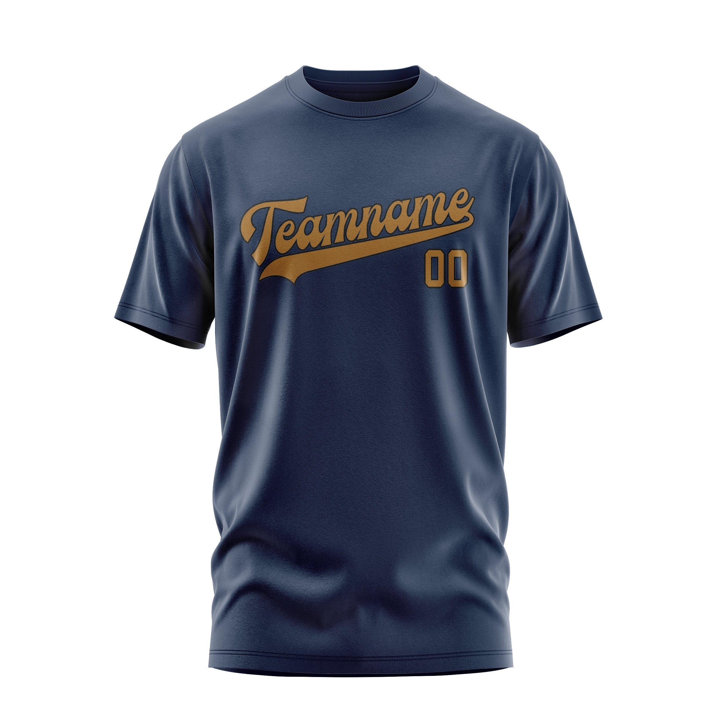 Maßgeschneidertes Marineblau Khaki T-Shirt