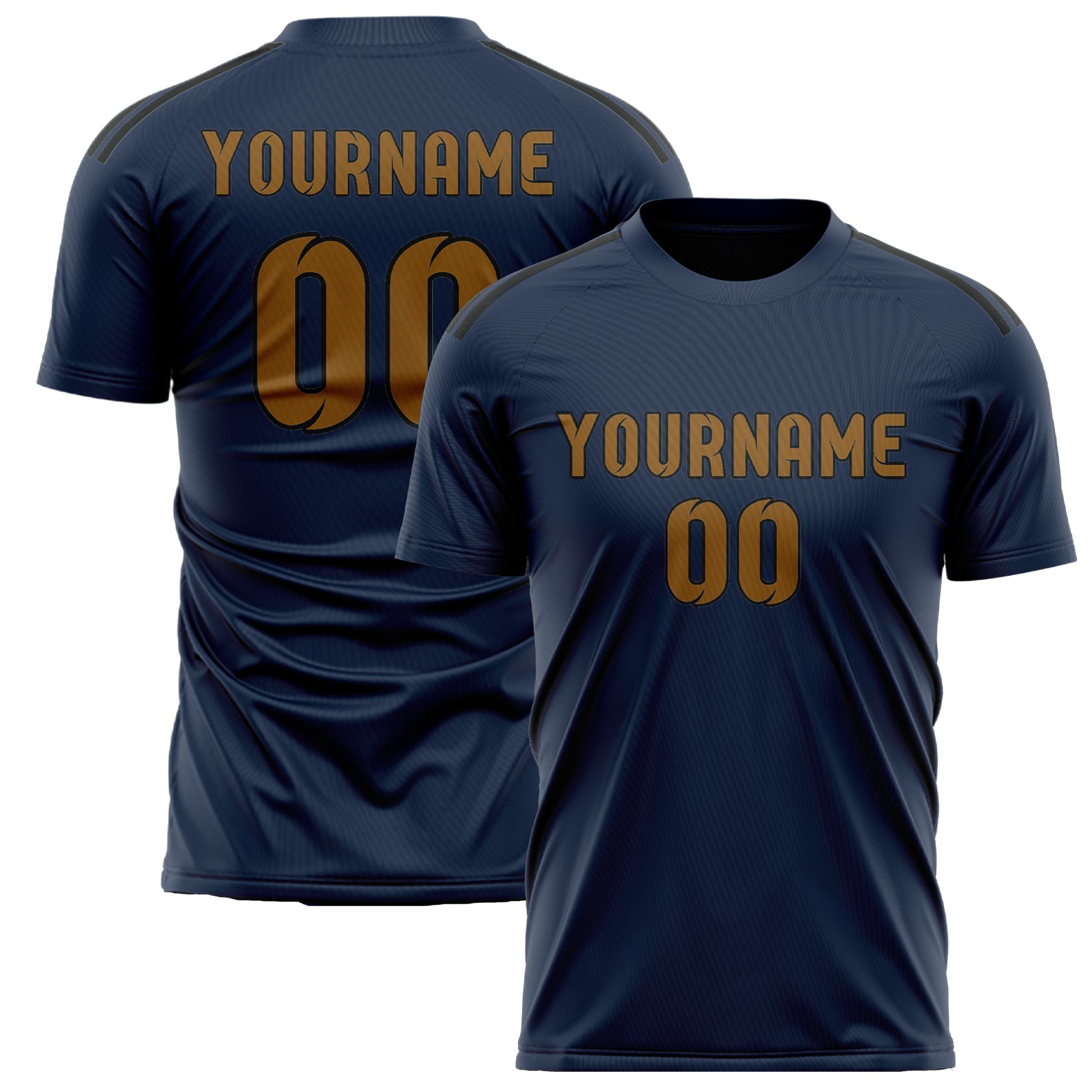 Benutzerdefiniertes Professionelles Marineblau Khaki Fußballtrikot
