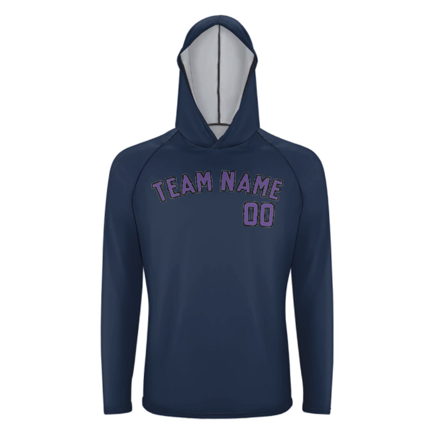 Maßgeschneidertes Marineblau Lavendel UV-Hoodie