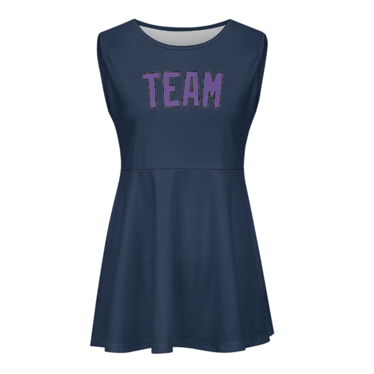 Maßgeschneidertes Marineblau Lavendel Cheerleader-Kleid