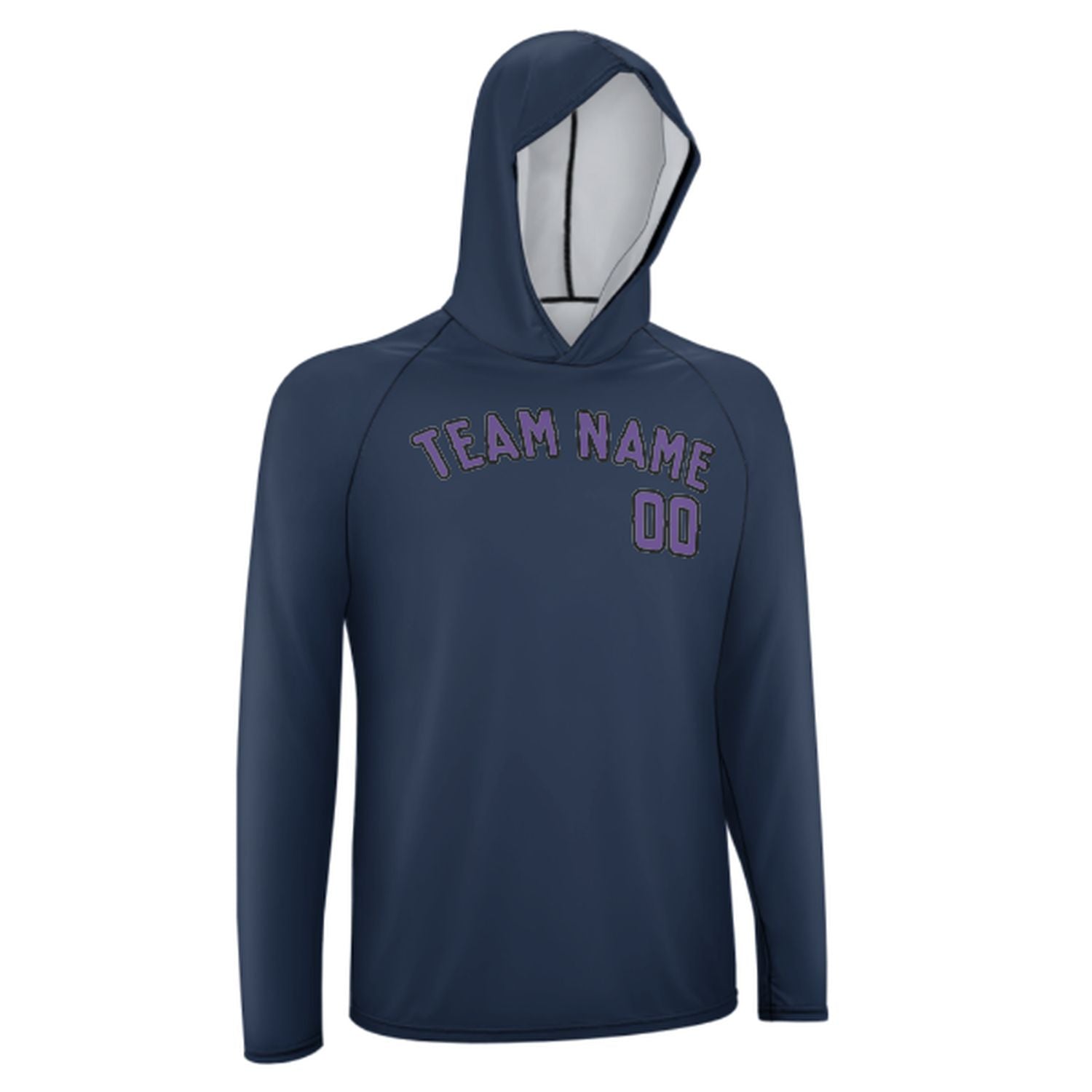 Maßgeschneidertes Marineblau Lavendel UV-Hoodie