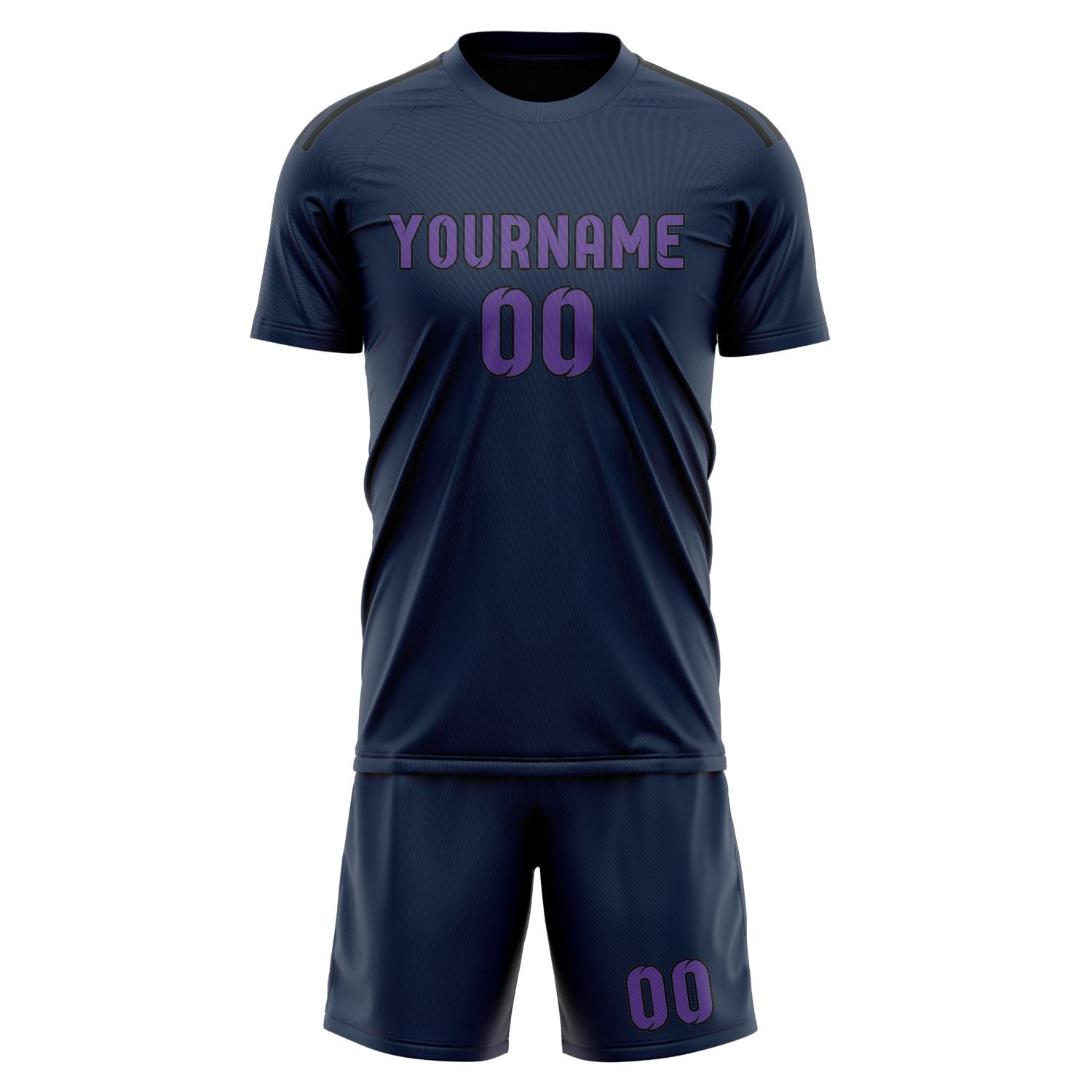 Maßgeschneidertes Professionelles Marineblau Lavendel Fußballtrikot-Set