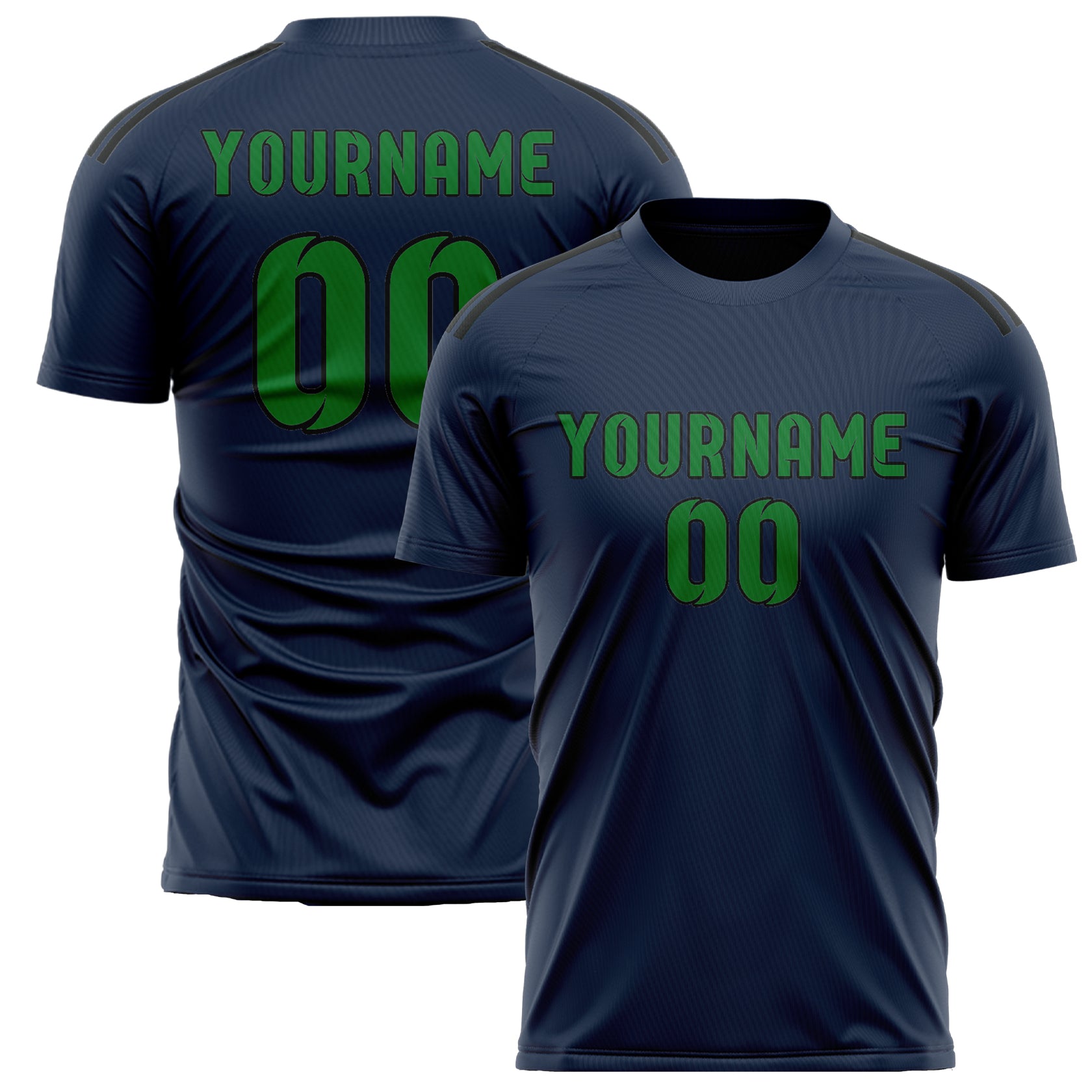 Benutzerdefiniertes Professionelles Marineblau Smaragdgrün Fußballtrikot