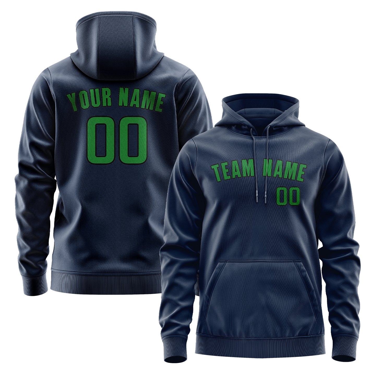 Krejčí -Made Navy Blau Emerald Green Hoodie