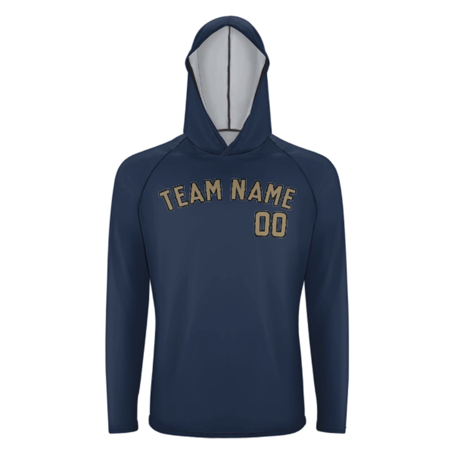 Maßgeschneidertes Marineblau Hellkhaki UV-Hoodie