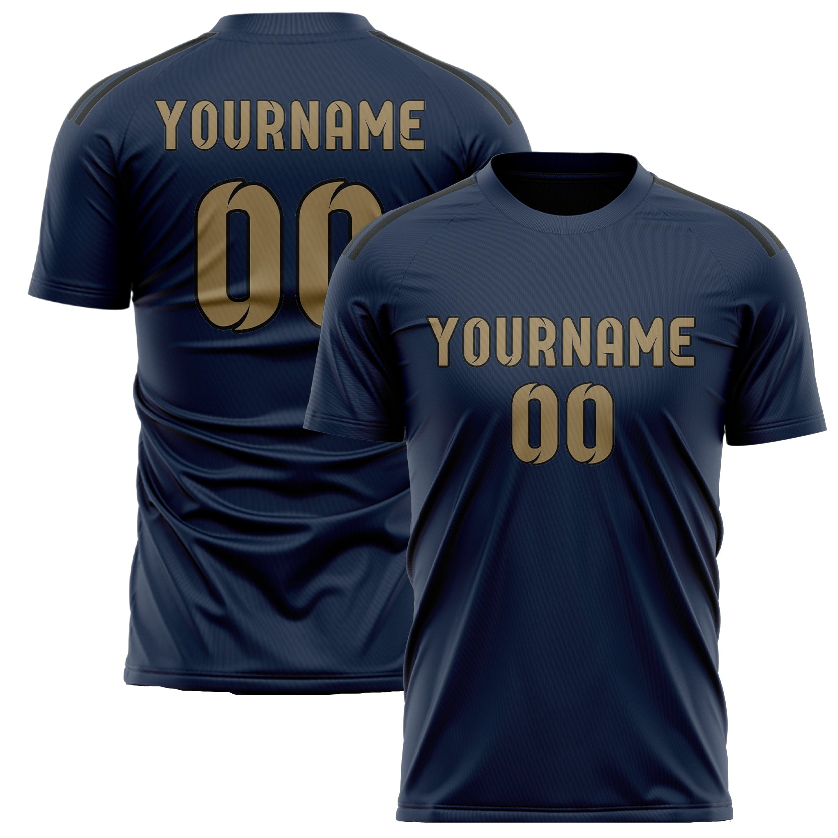 Benutzerdefiniertes Professionelles Marineblau Hellkhaki Fußballtrikot