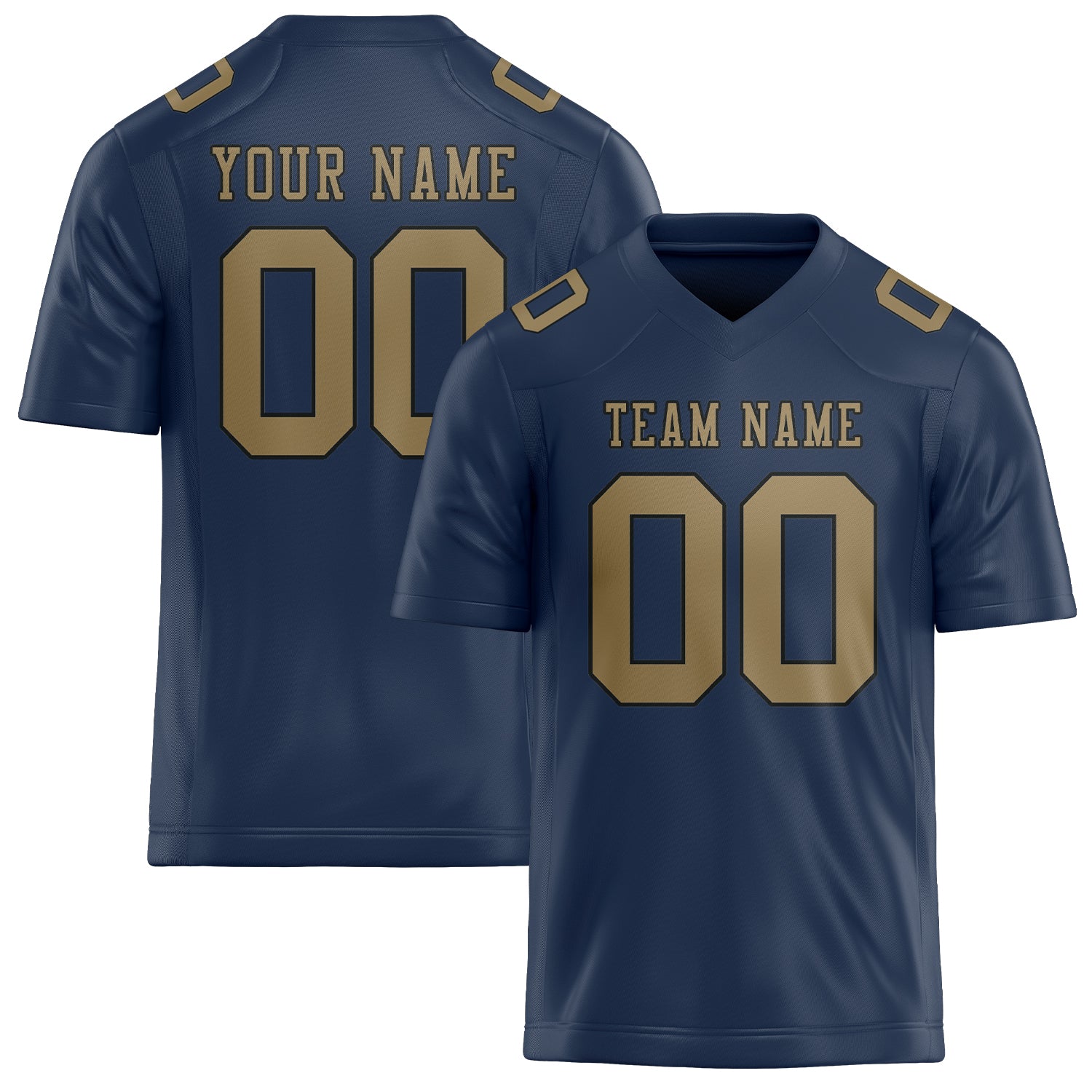 Maßgeschneidertes Professionelles Marineblau Hellkhaki Rugbytrikot