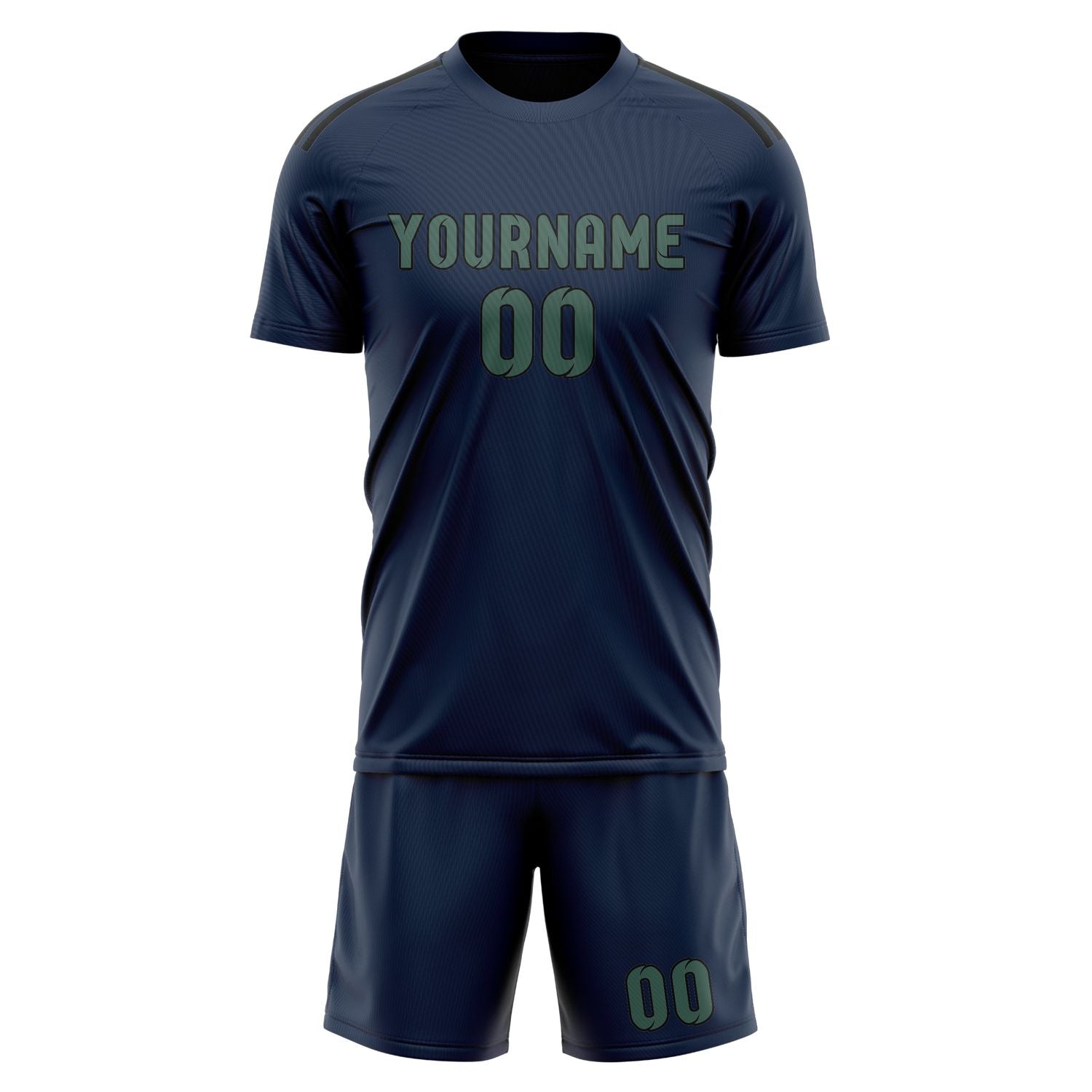Maßgeschneidertes Professionelles Marineblau Blaugrün Fußballtrikot-Set