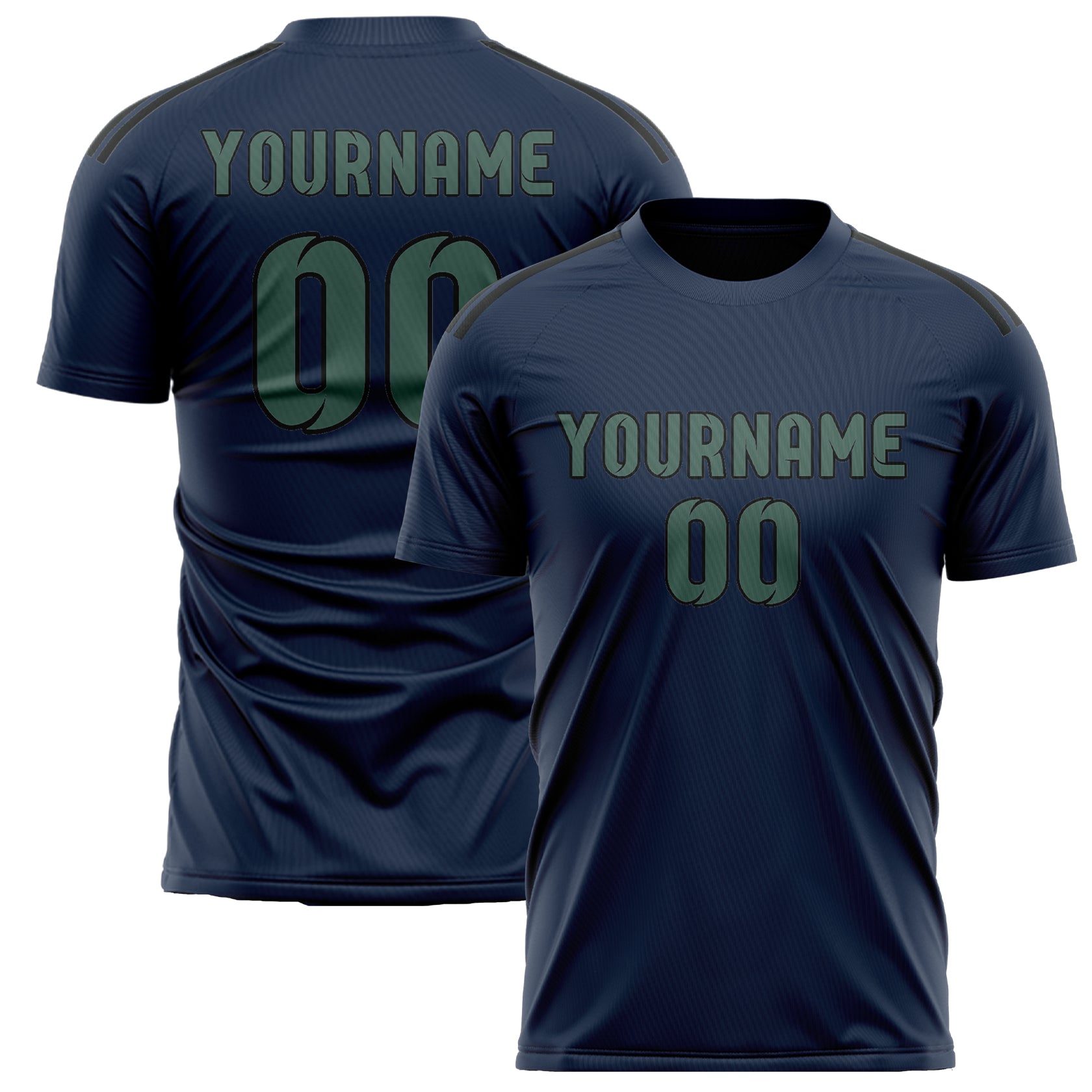 Benutzerdefiniertes Professionelles Marineblau Blaugrün Fußballtrikot