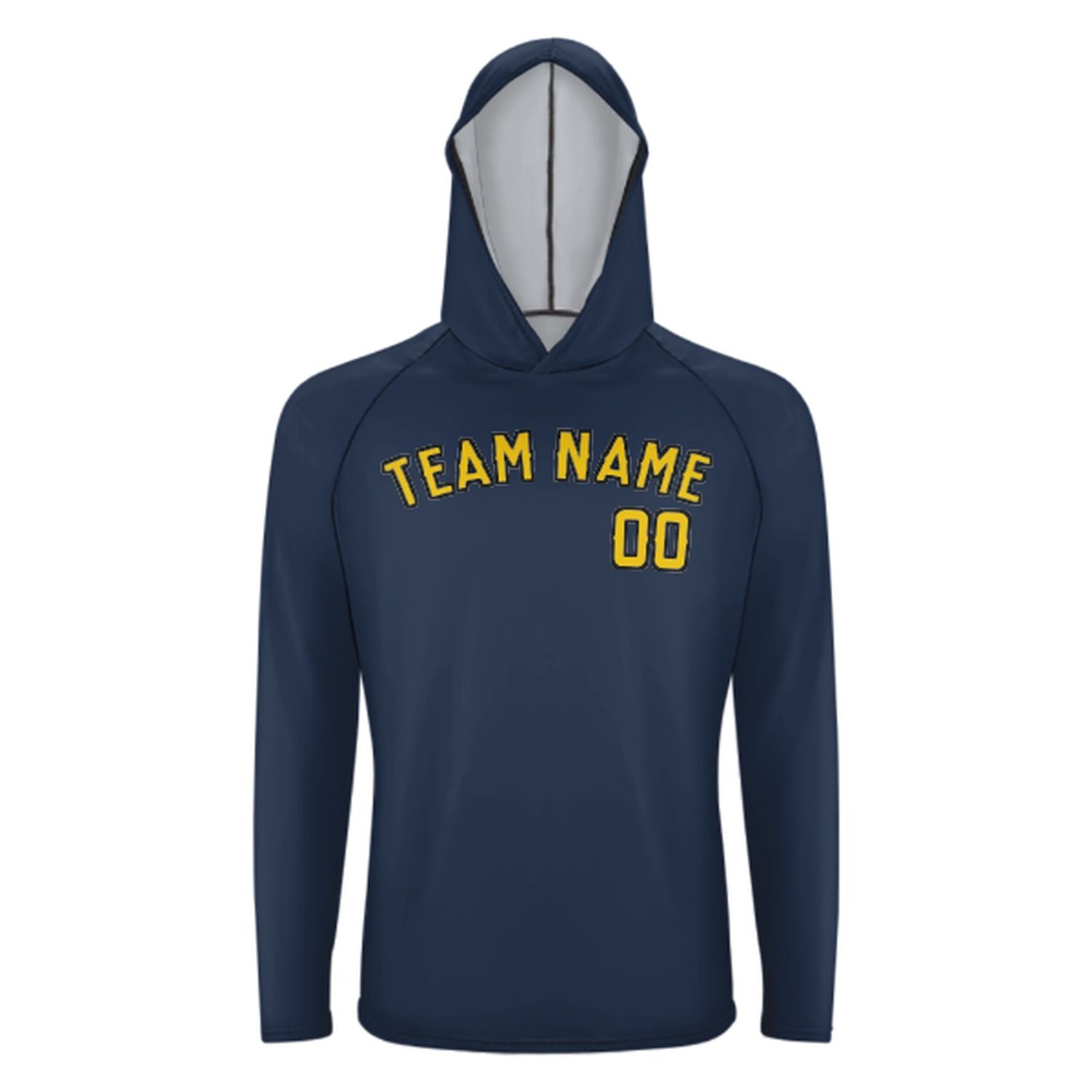 Maßgeschneidertes Marineblau Gold UV-Hoodie