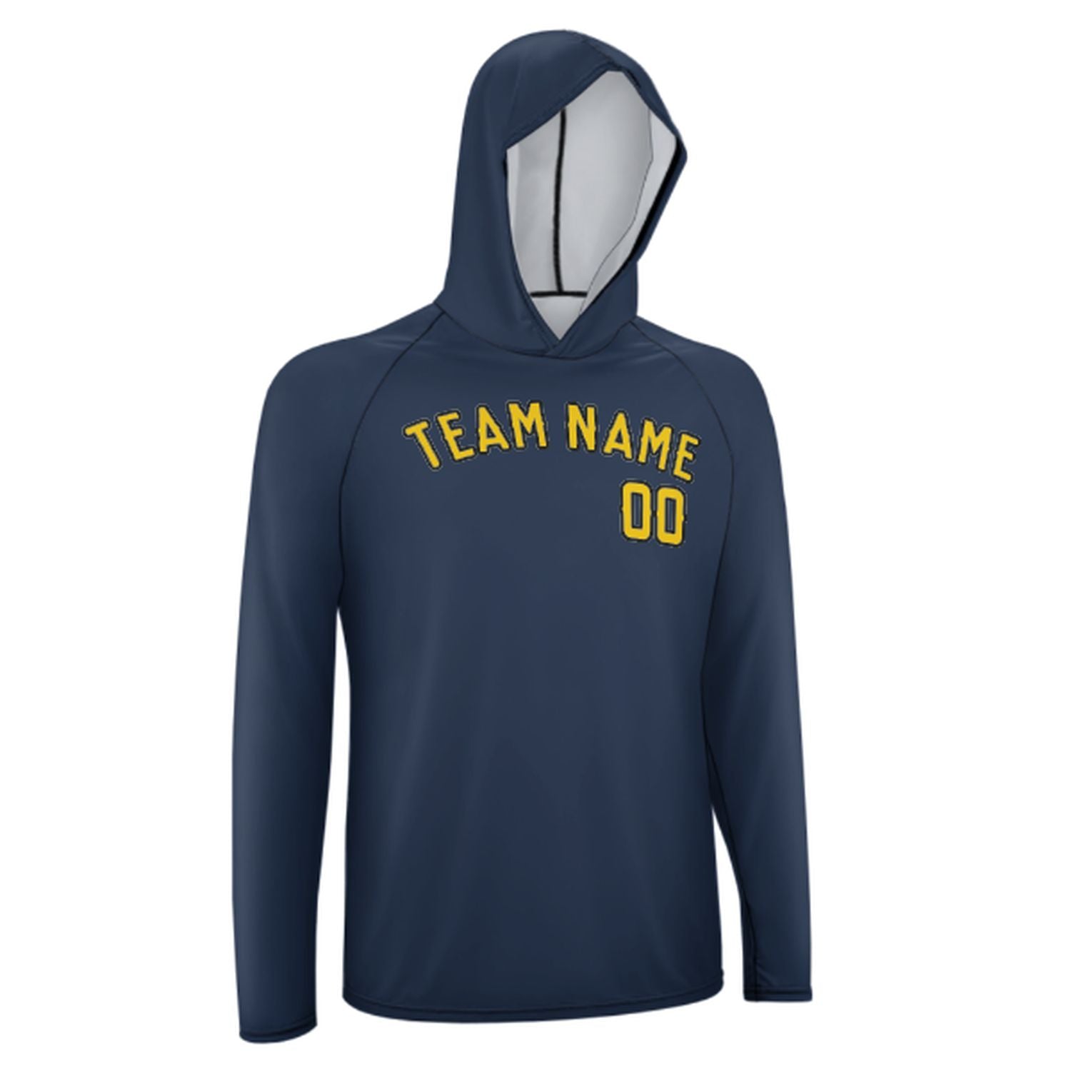 Maßgeschneidertes Marineblau Gold UV-Hoodie