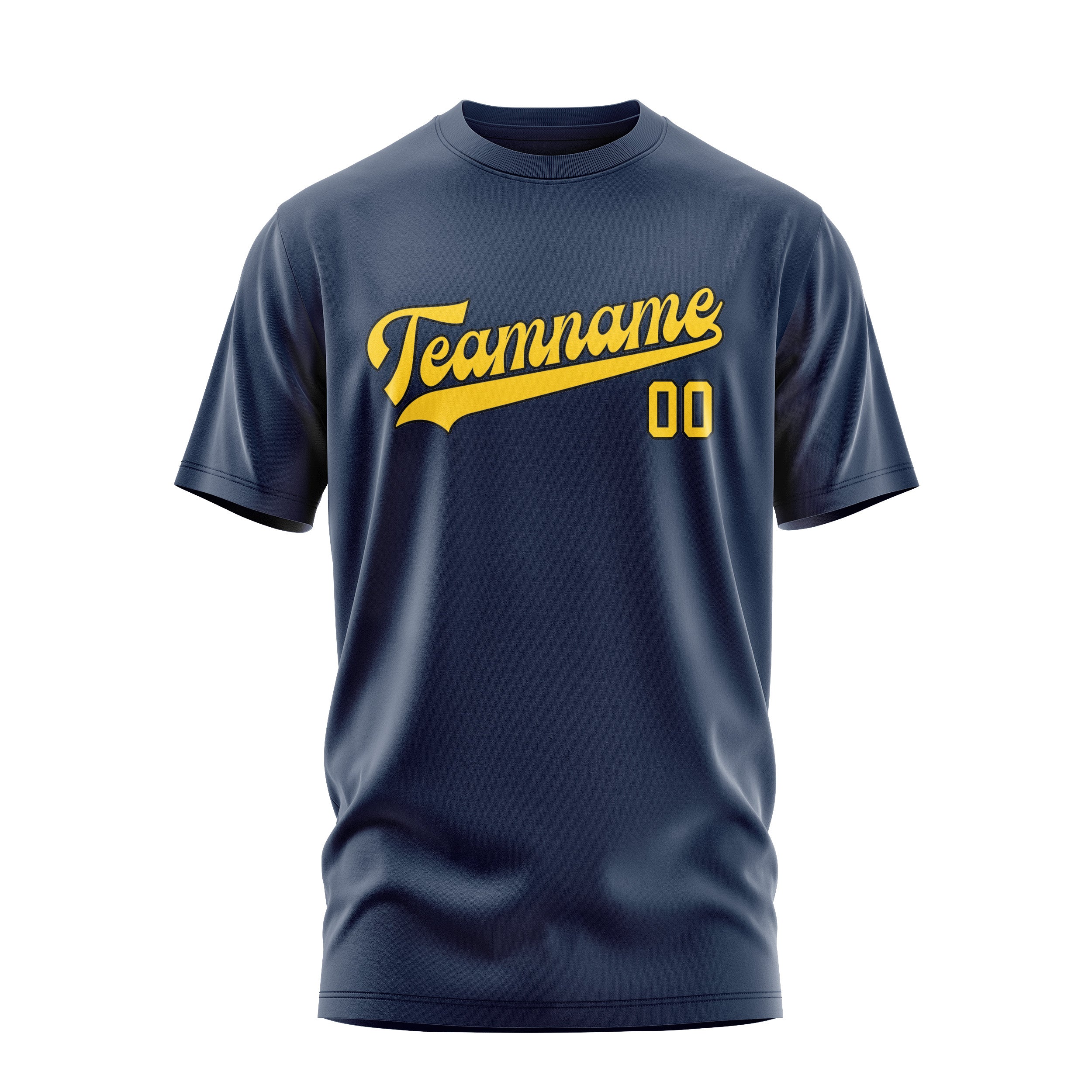 Maßgeschneidertes Marineblau Gold T-Shirt