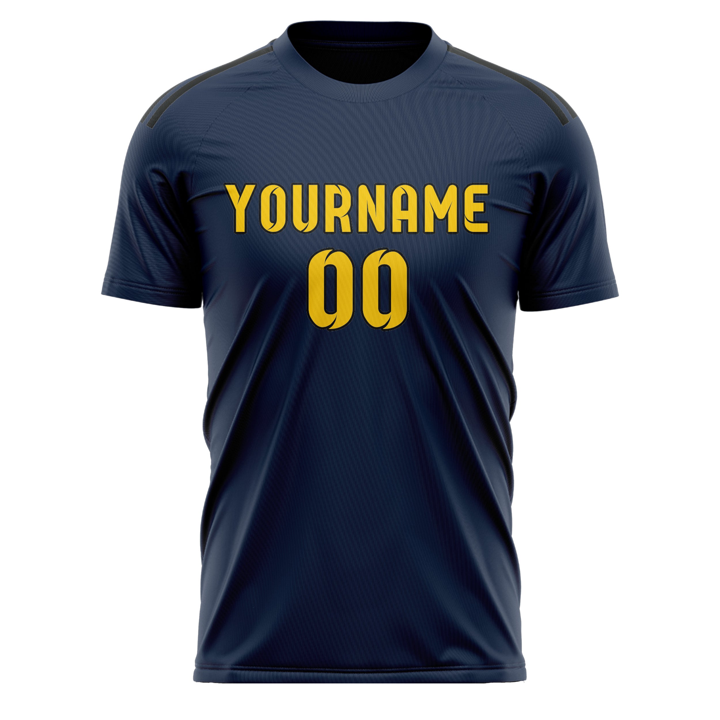 Benutzerdefiniertes Professionelles Marineblau Gold Fußballtrikot