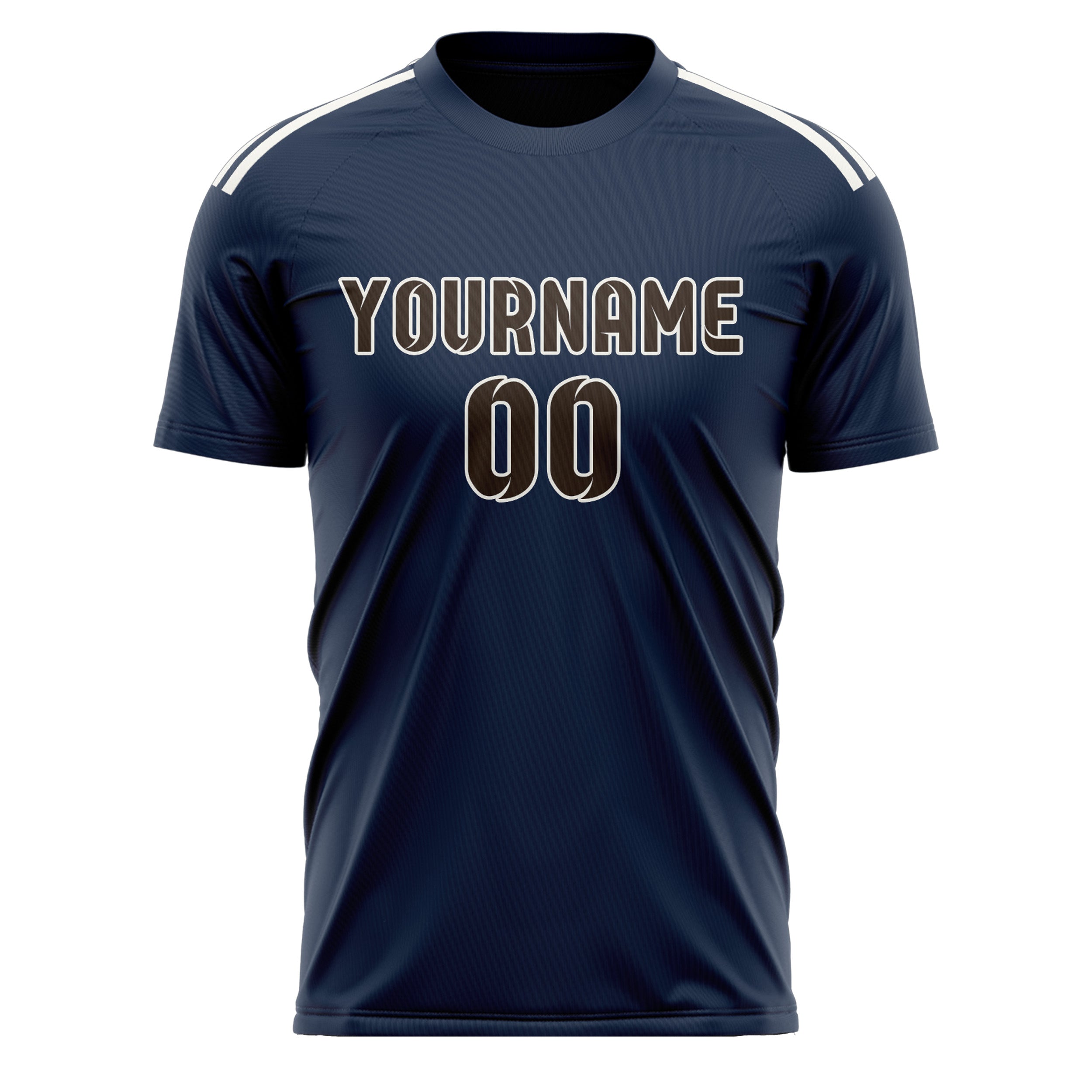 Benutzerdefiniertes Professionelles Marineblau Braun Fußballtrikot