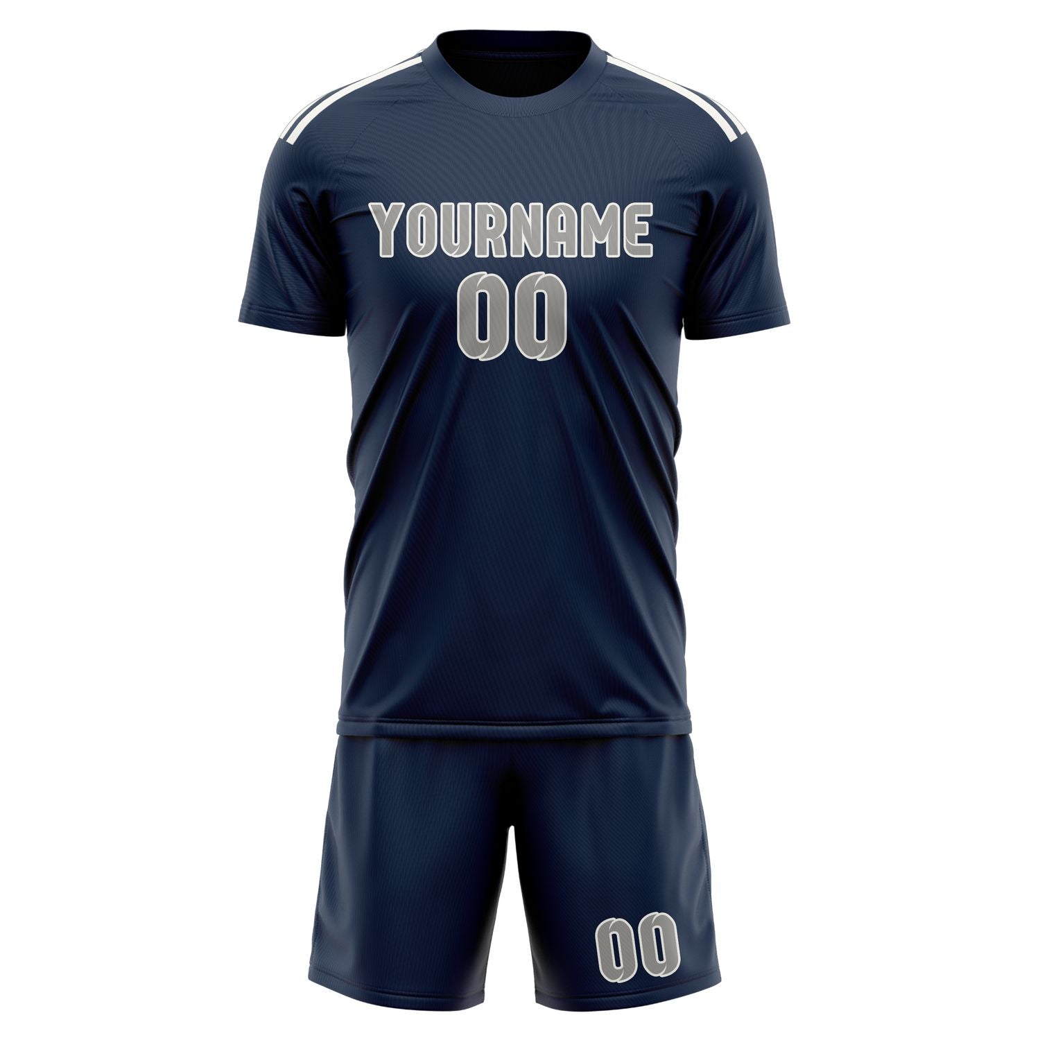 Maßgeschneidertes Professionelles Marineblau Grau Fußballtrikot-Set