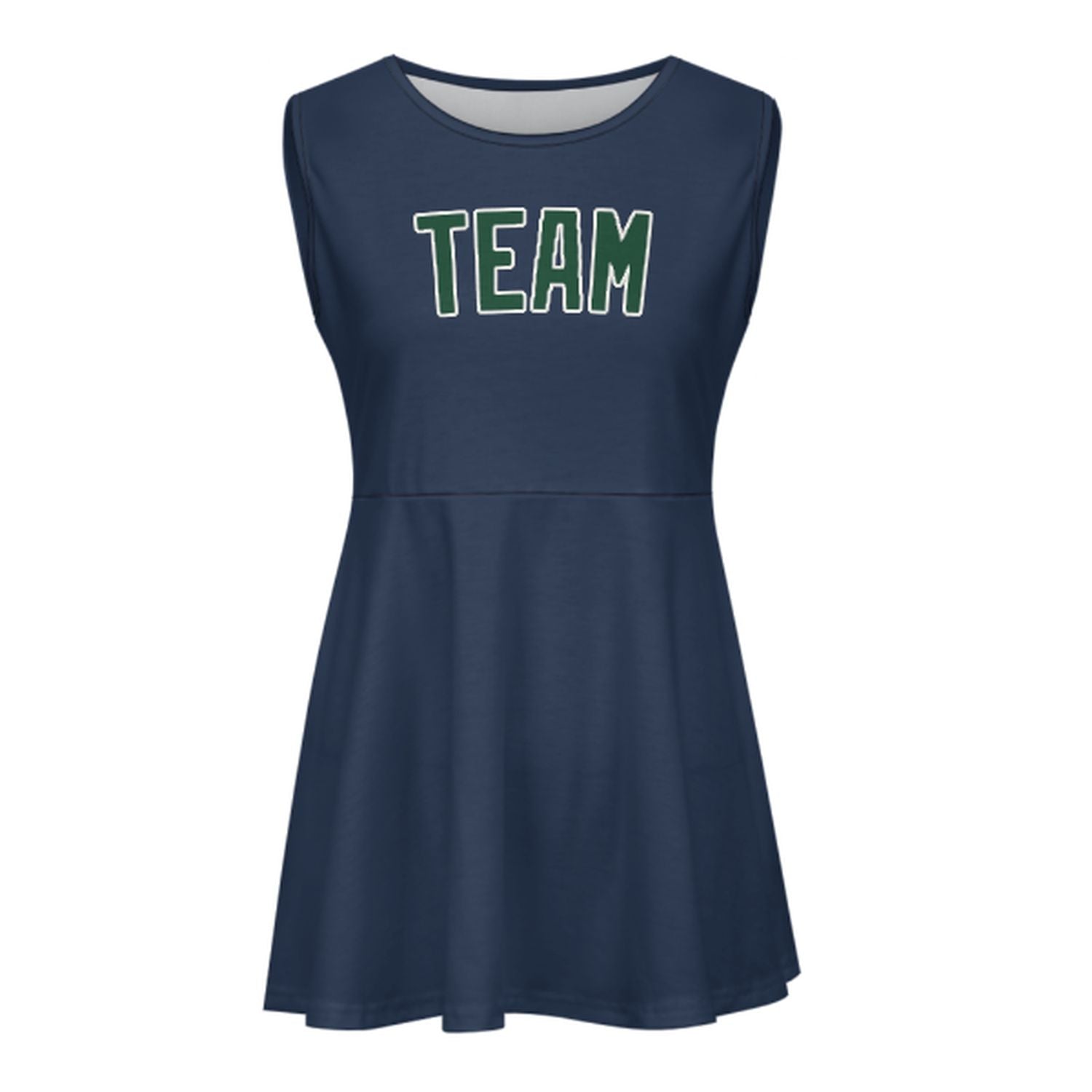 Maßgeschneidertes Marineblau Moosgrün Cheerleader-Kleid