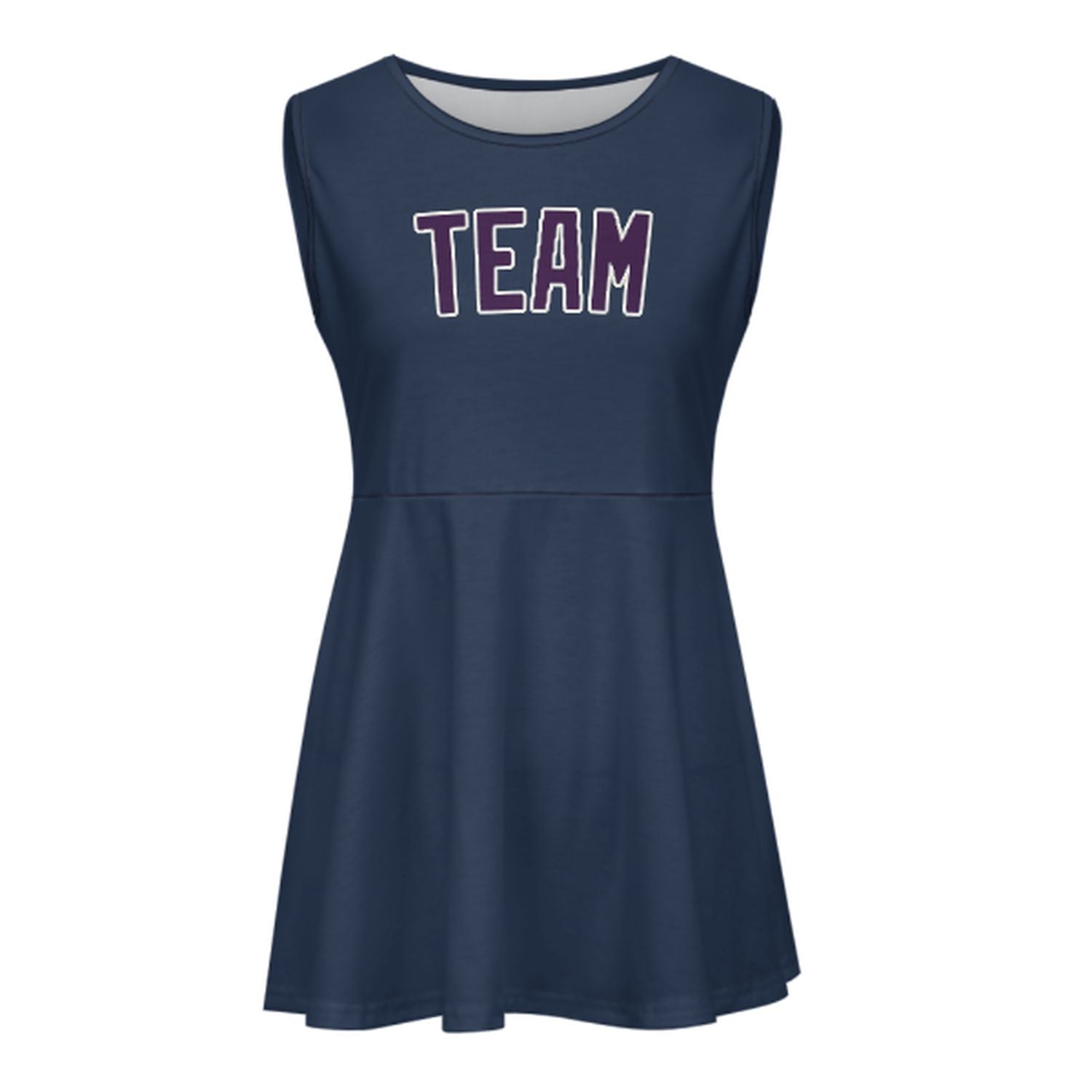 Maßgeschneidertes Marineblau Lila Cheerleader-Kleid