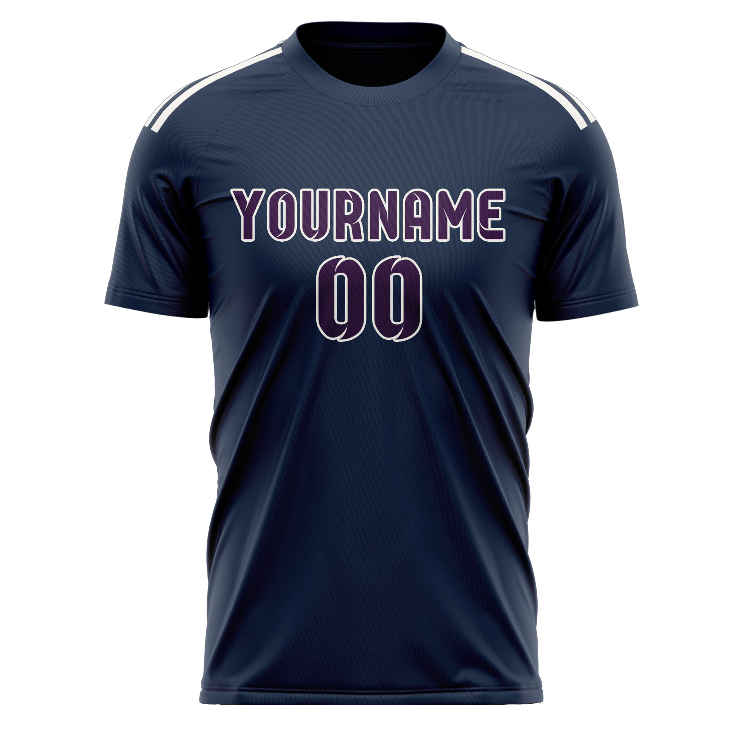 Benutzerdefiniertes Professionelles Marineblau Lila Fußballtrikot