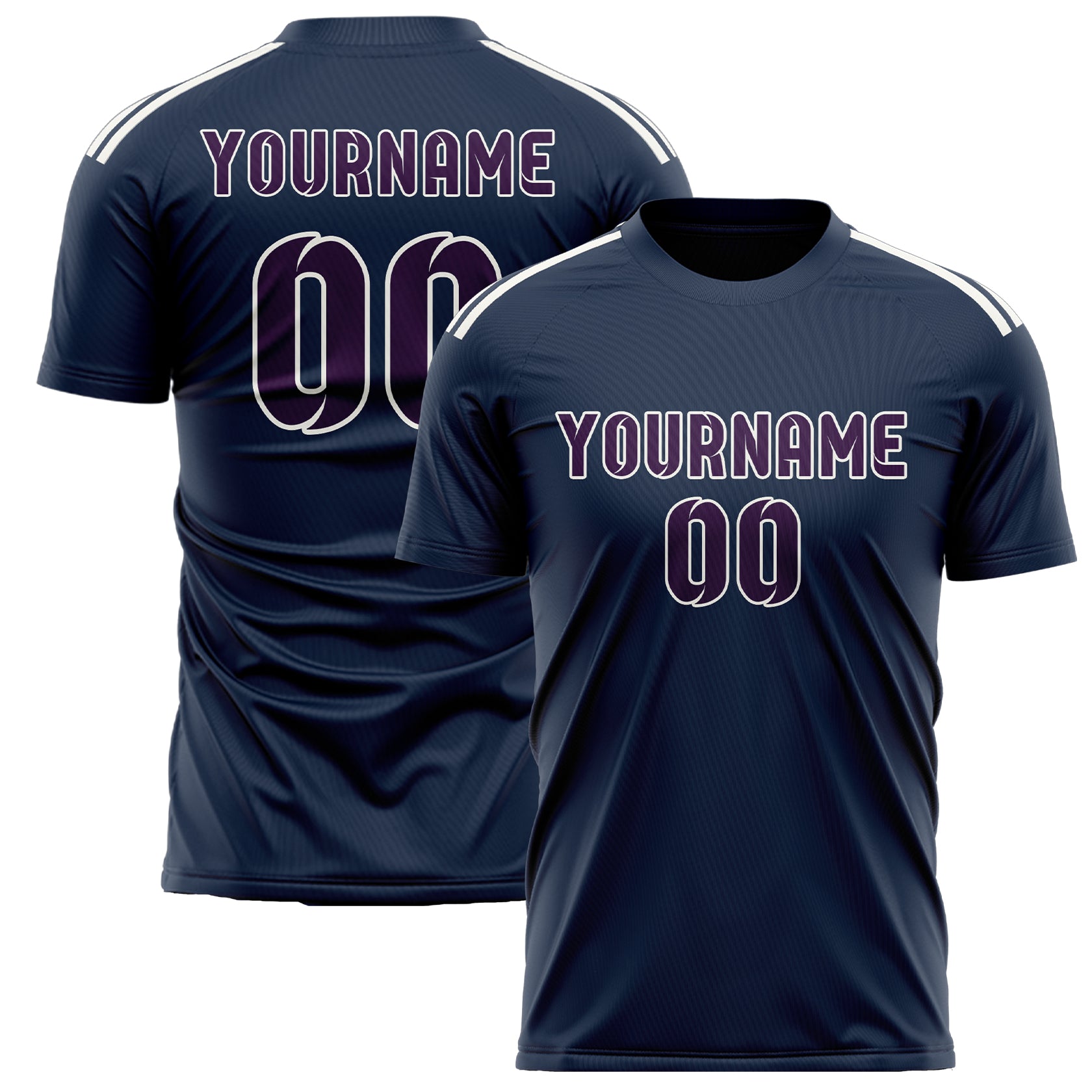Benutzerdefiniertes Professionelles Marineblau Lila Fußballtrikot