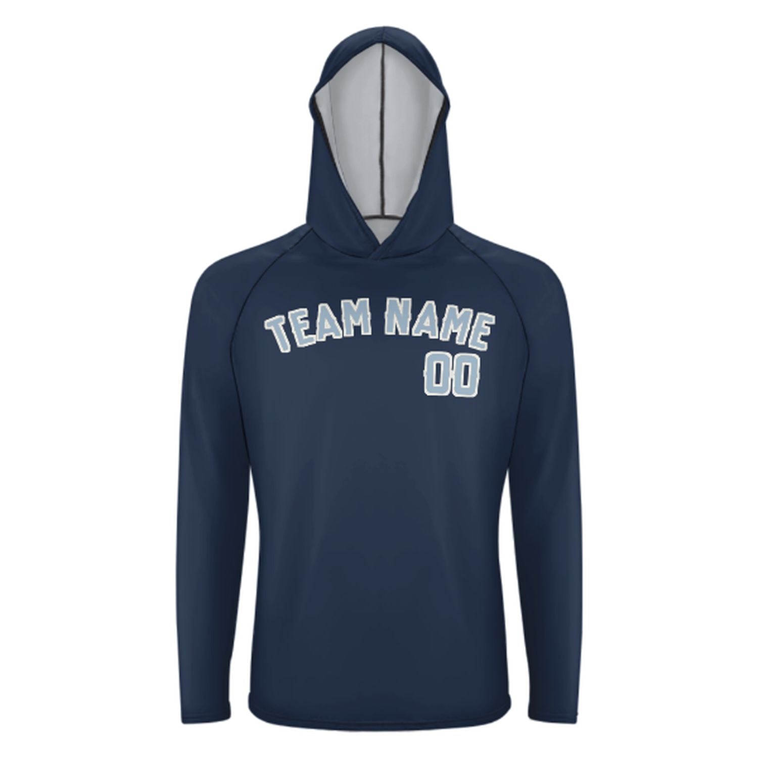 Maßgeschneidertes Marineblau Hellblau UV-Hoodie