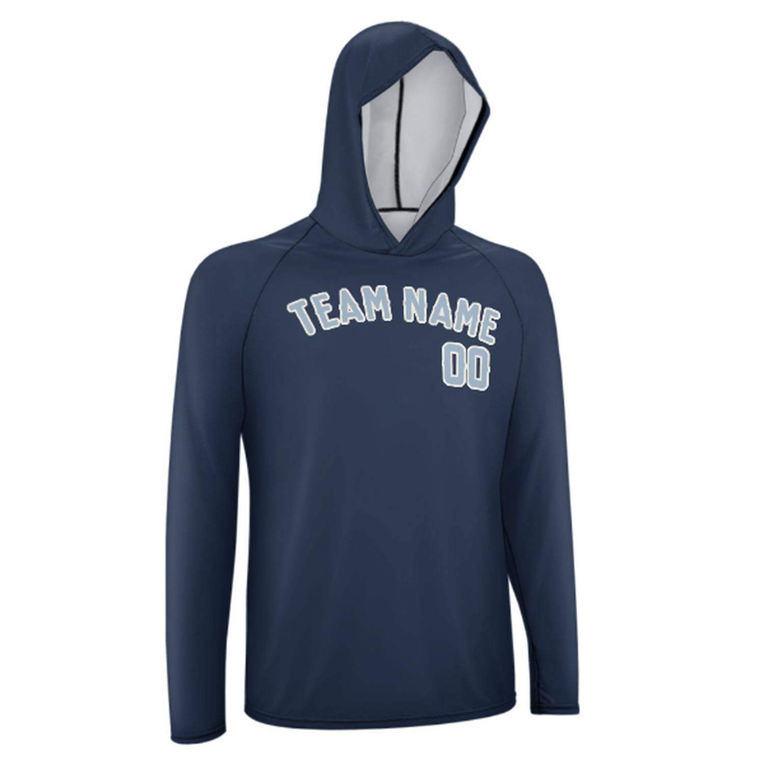 Maßgeschneidertes Marineblau Hellblau UV-Hoodie