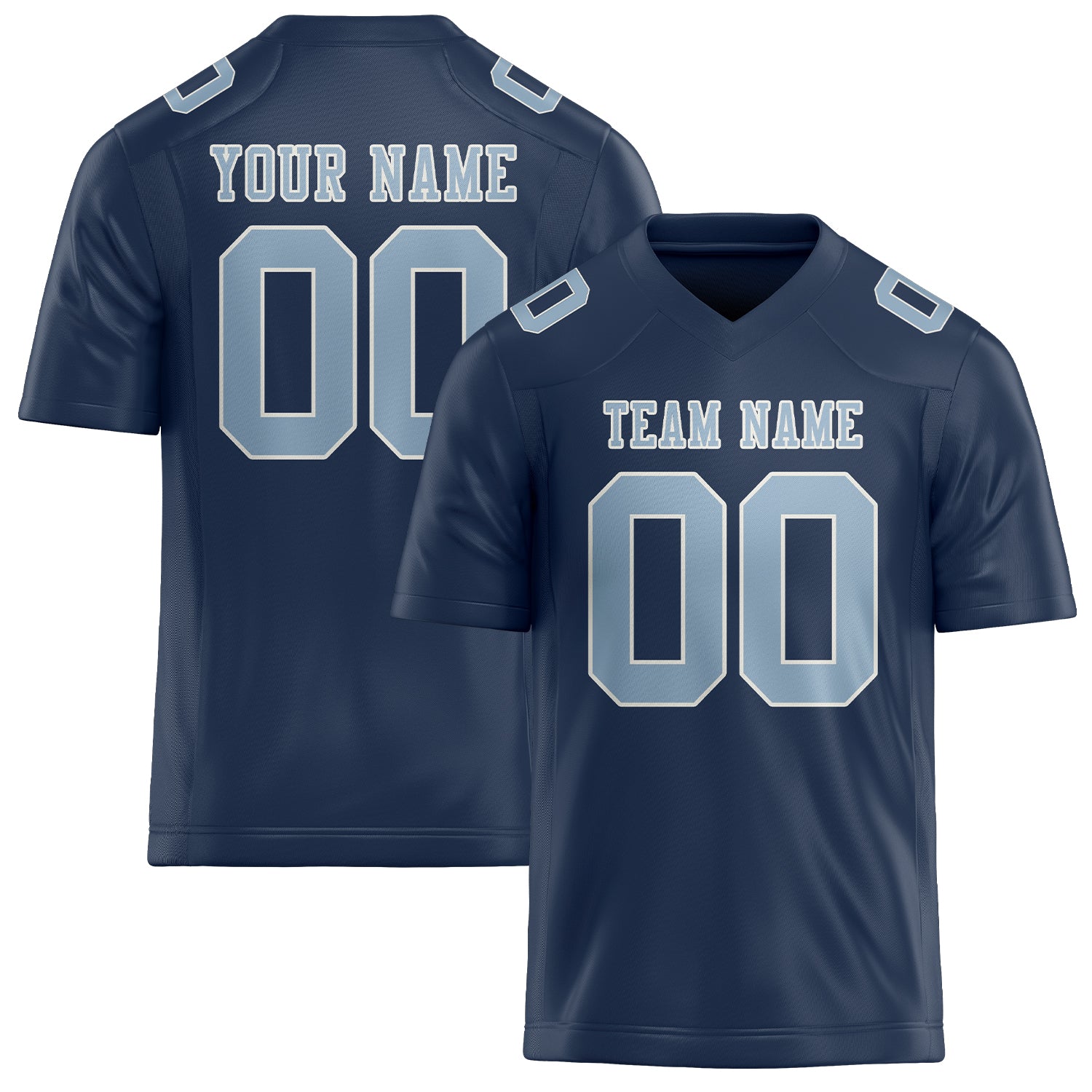 Maßgeschneidertes Professionelles Marineblau Hellblau Rugbytrikot