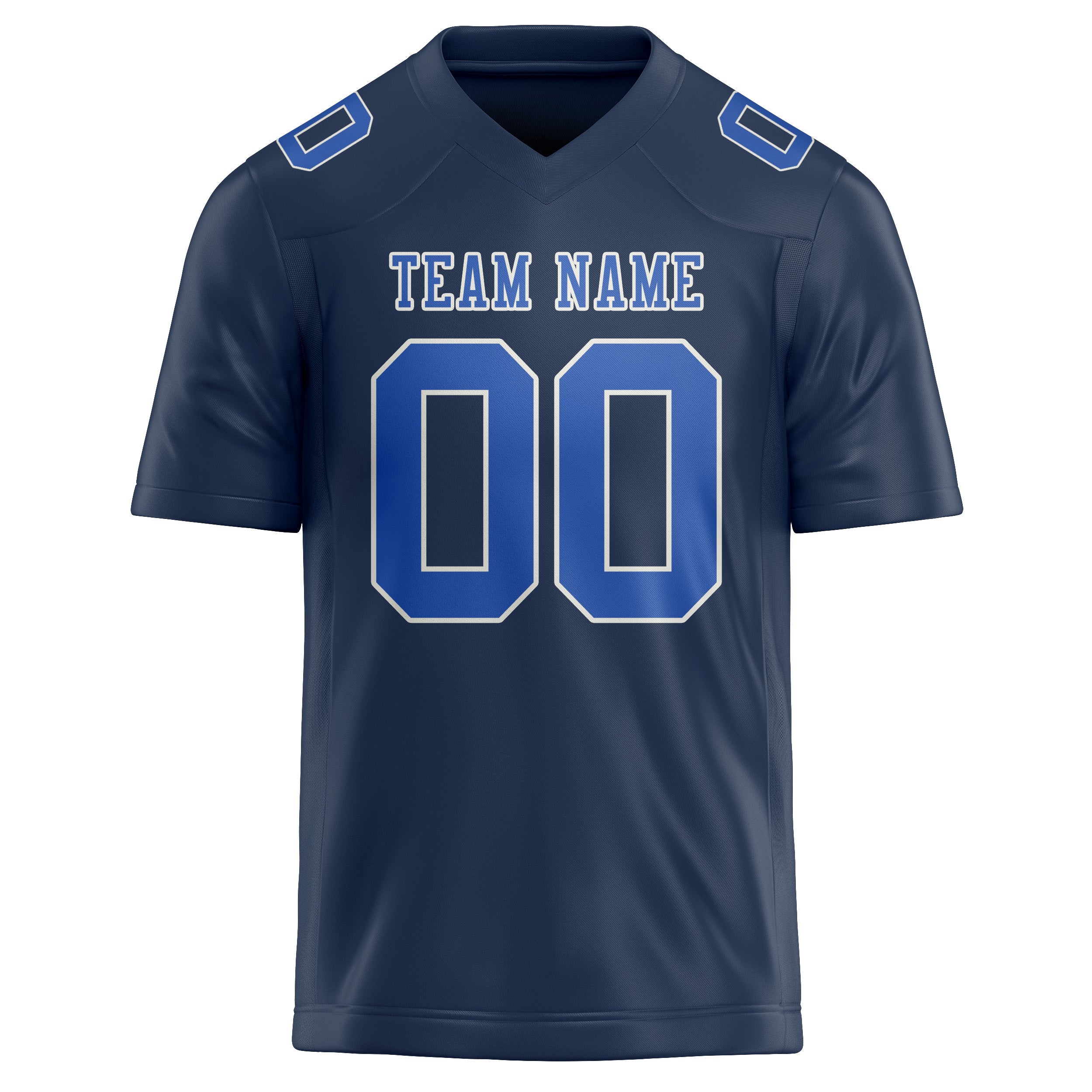 Maßgeschneidertes Professionelles Marineblau Himmelblau Rugbytrikot