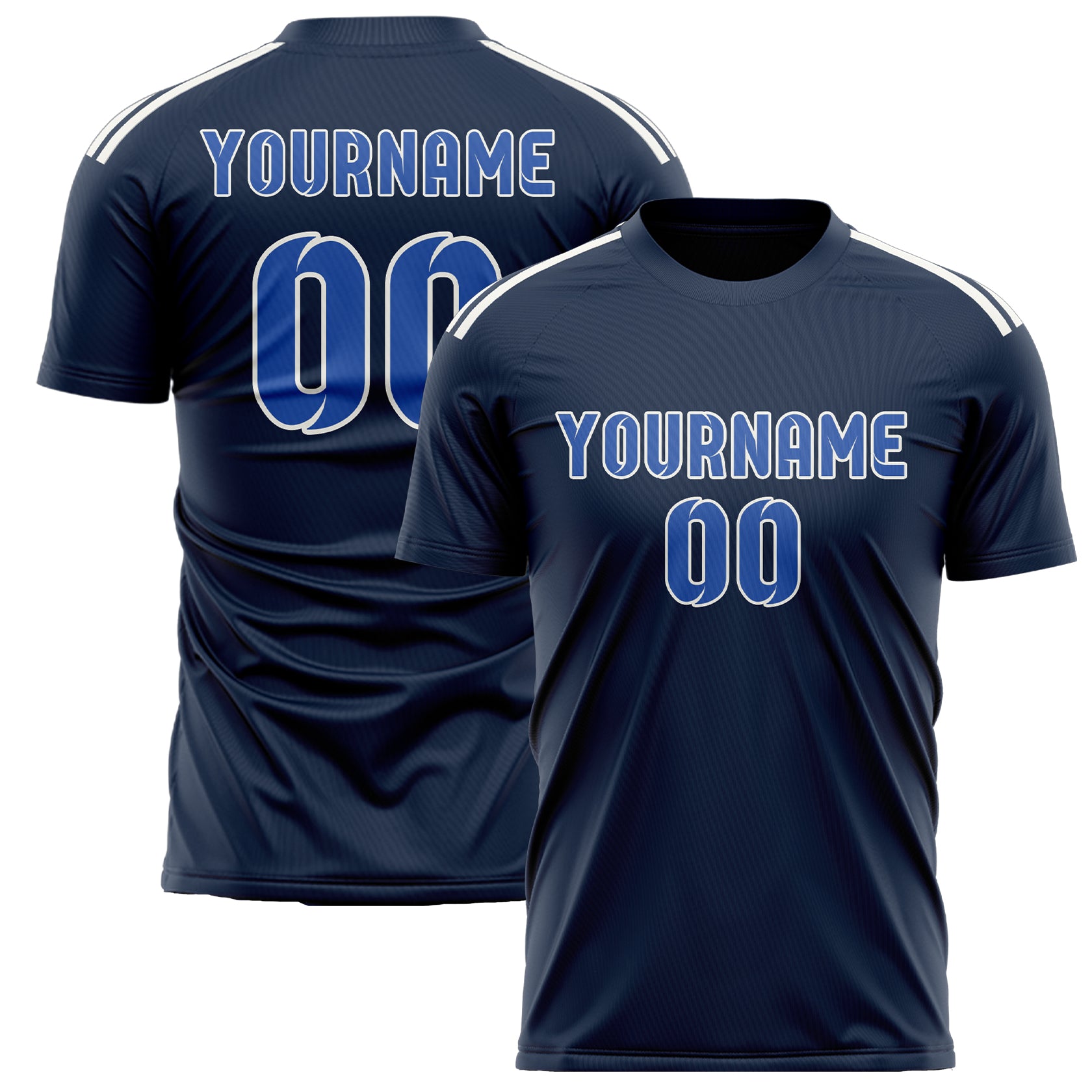 Benutzerdefiniertes Professionelles Marineblau Himmelblau Fußballtrikot