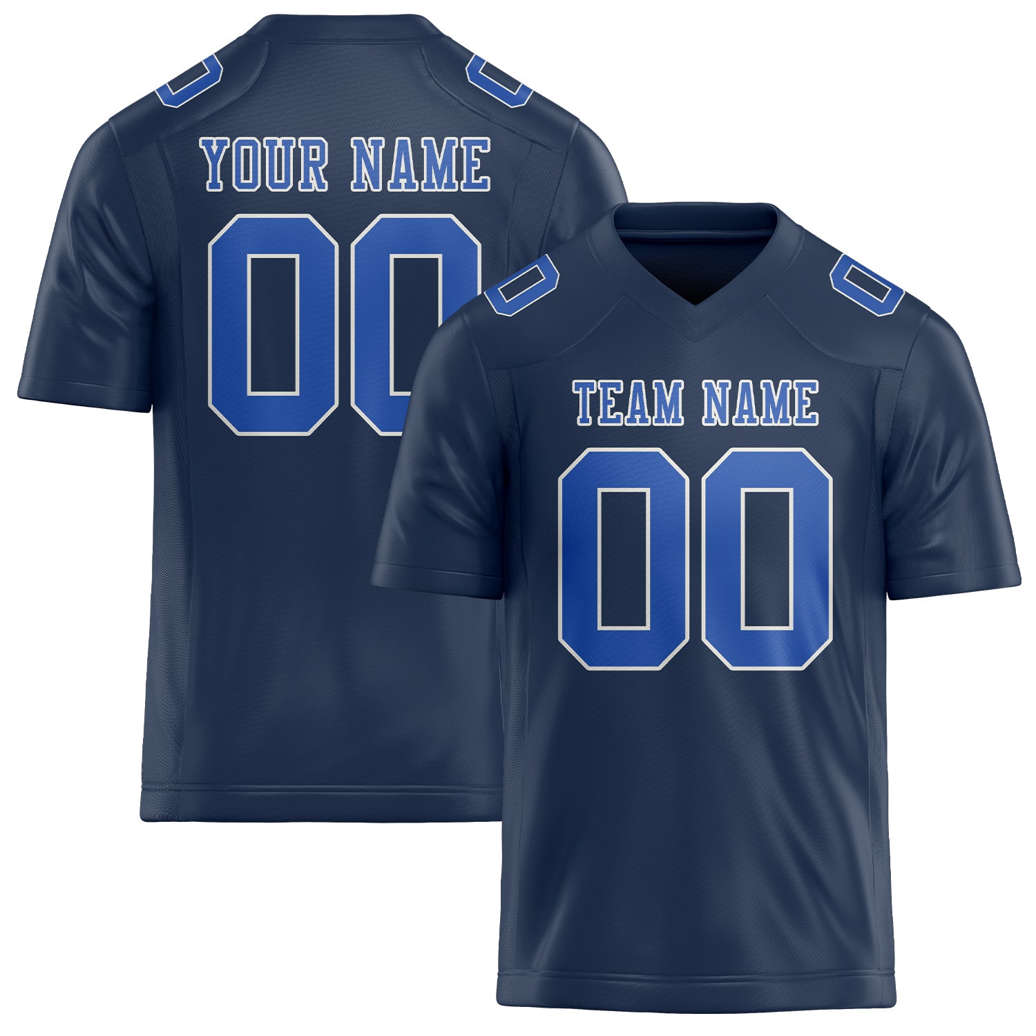 Maßgeschneidertes Professionelles Marineblau Himmelblau Rugbytrikot