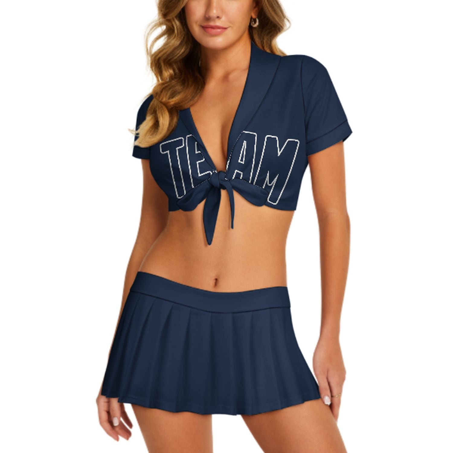 Completo da cheerleader blu navy personalizzato