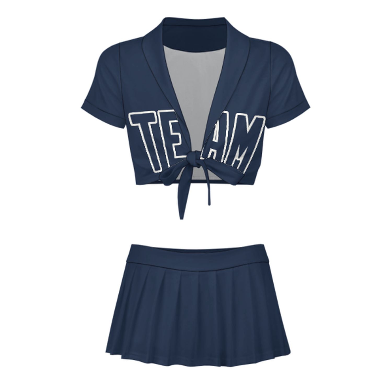 Completo da cheerleader blu navy personalizzato