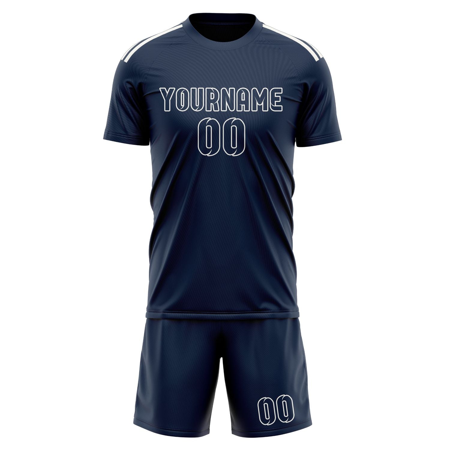 Maßgeschneidertes Professionelles Marineblau Marineblau Fußballtrikot-Set