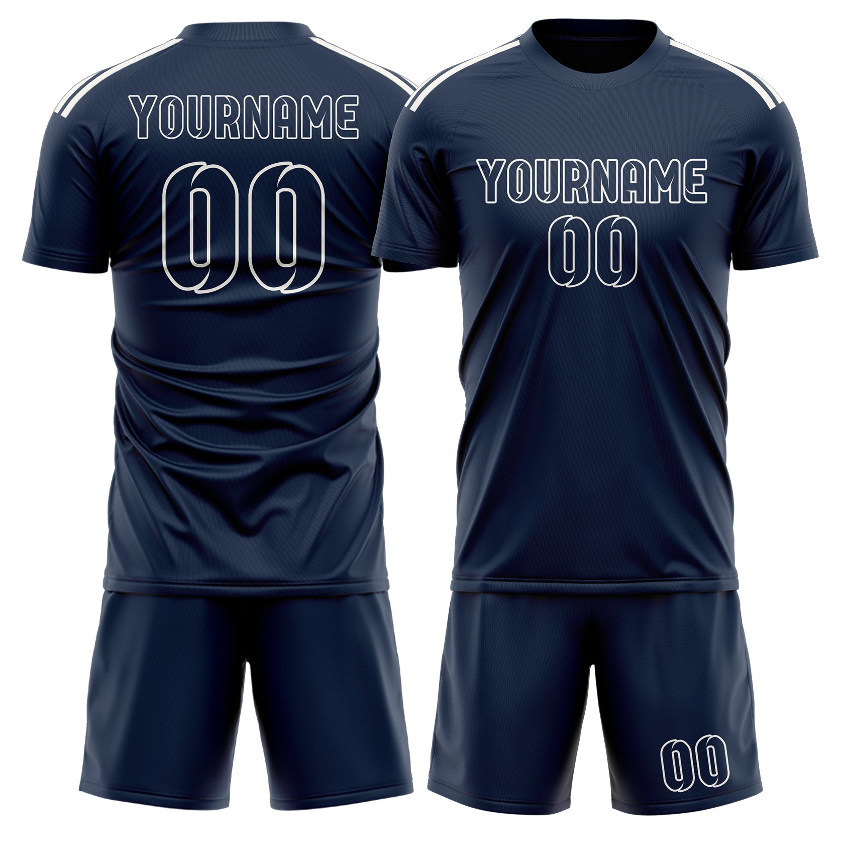 Maßgeschneidertes Professionelles Marineblau Marineblau Fußballtrikot-Set