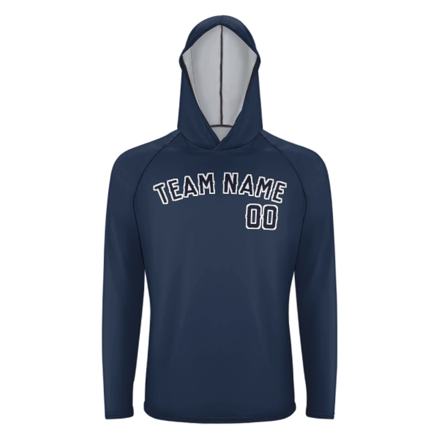 Maßgeschneidertes Marineblau Stahlblau UV-Hoodie