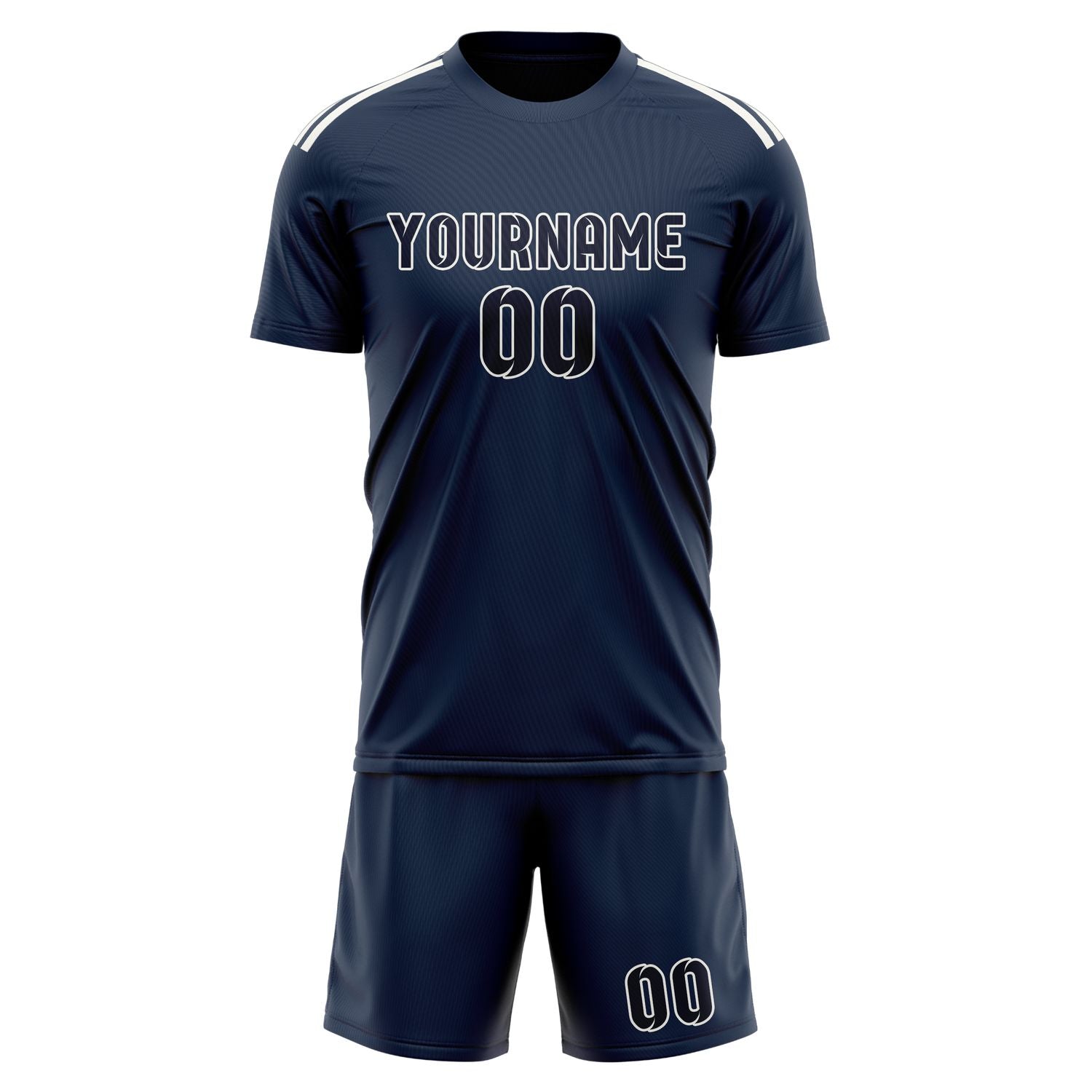 Maßgeschneidertes Professionelles Marineblau Stahlblau Fußballtrikot-Set