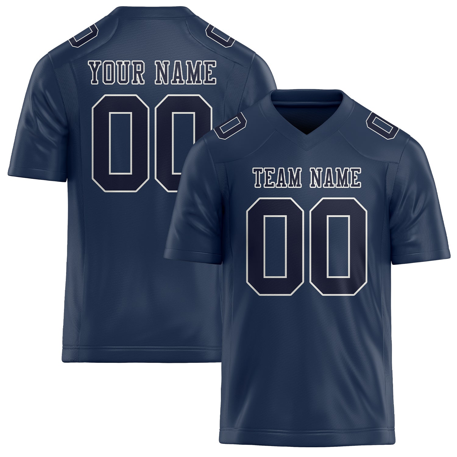 Maßgeschneidertes Professionelles Marineblau Stahlblau Rugbytrikot